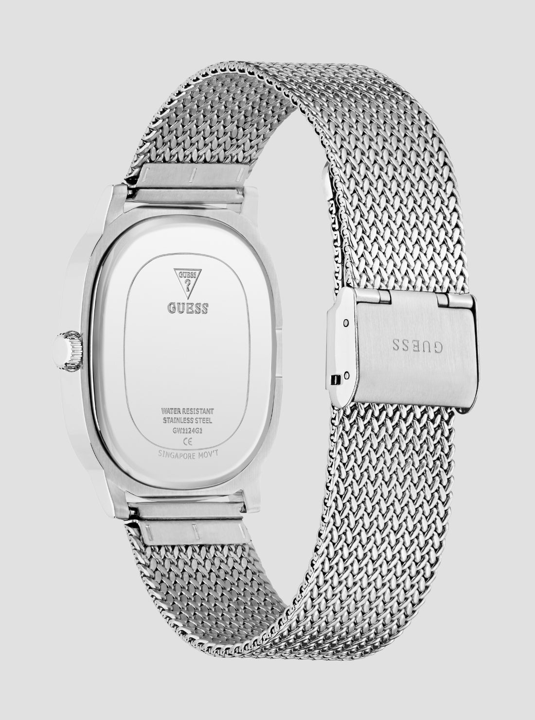 GUESS Accessories Silver Blue Dial Felix Watch GW1124G1 Back View