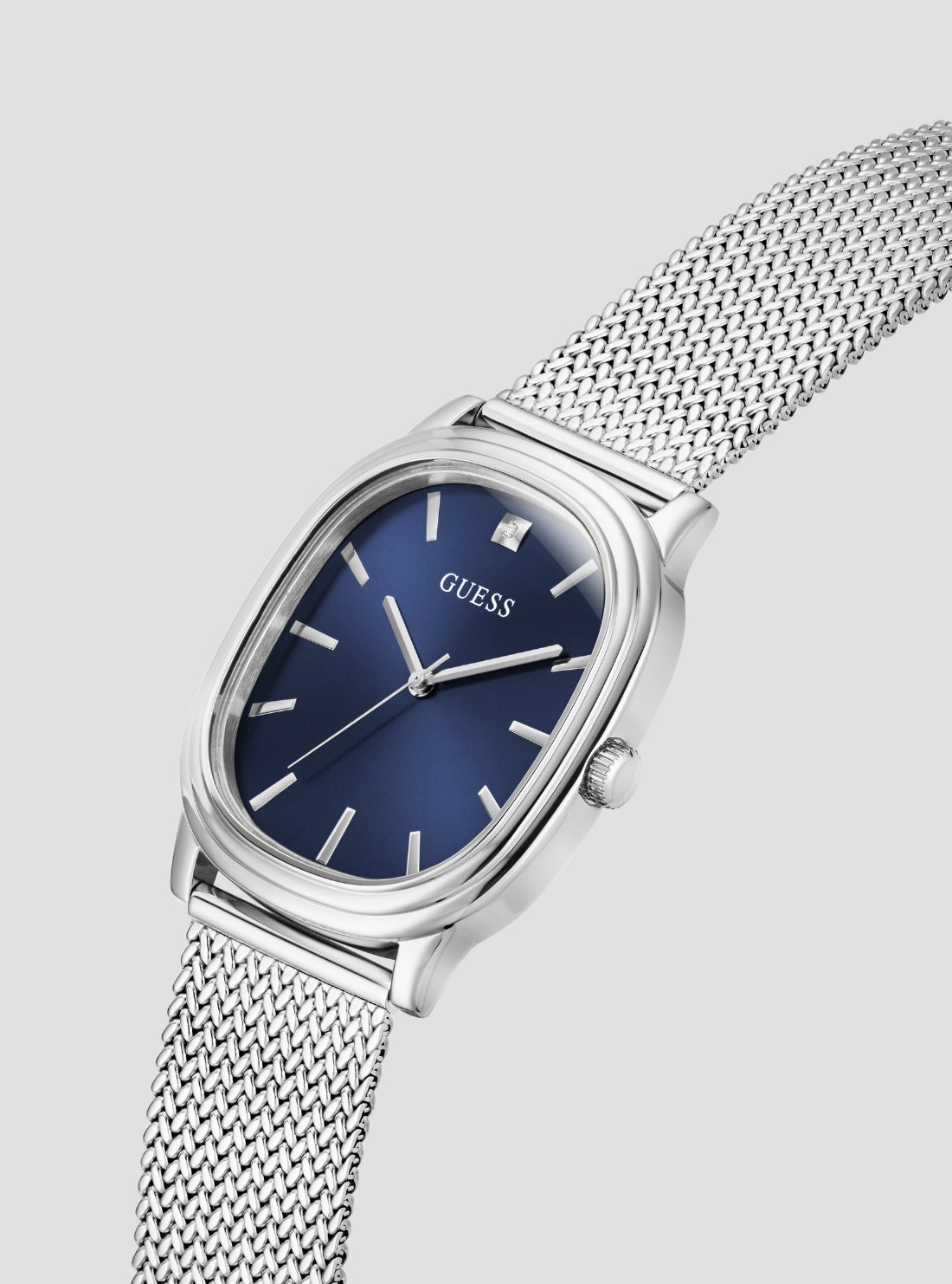 GUESS Accessories Silver Blue Dial Felix Watch GW1124G1 Side View