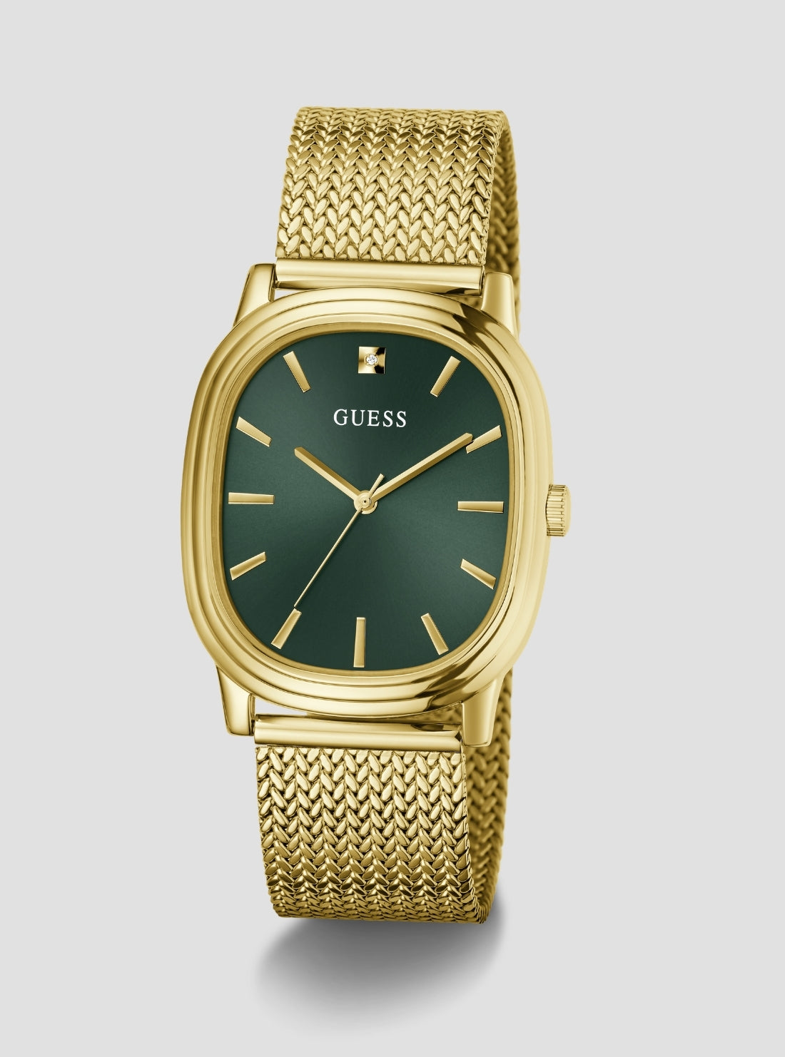 GUESS Accessories Gold Green Dial Felix Watch GW1124G2 Front Side View