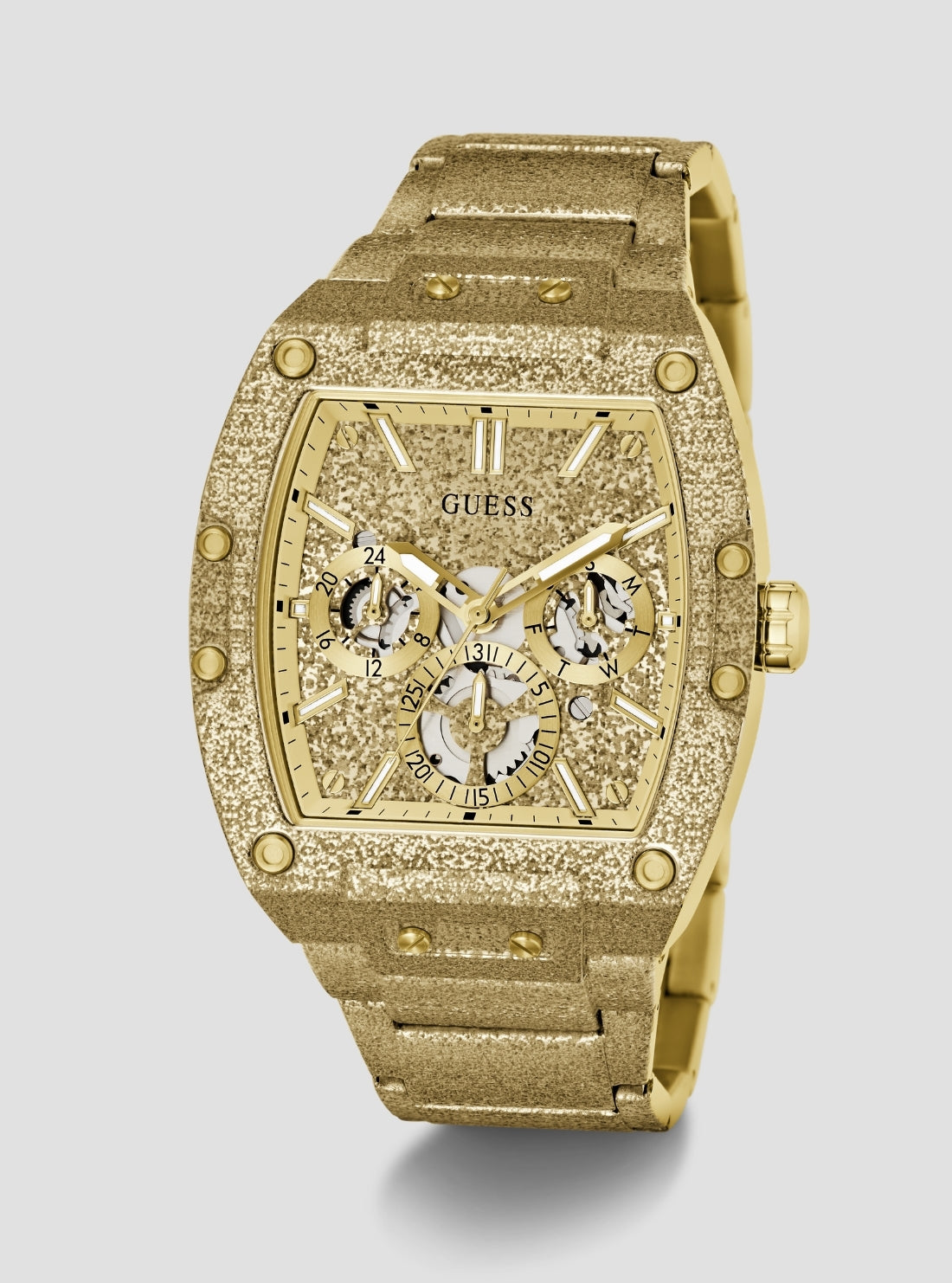 GUESS Accessories Gold Phoenix Frost Watch GW1148G2 Front Side View