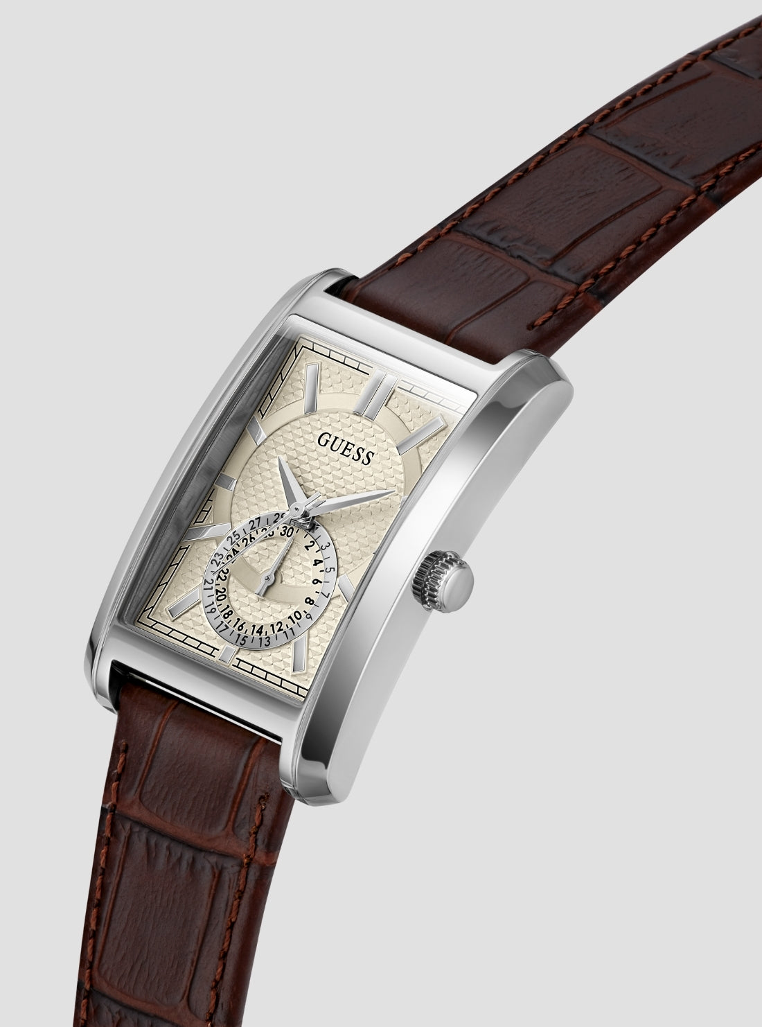 GUESS Accessories Silver Hugh Rectangular Watch GW1152G1 Side View
