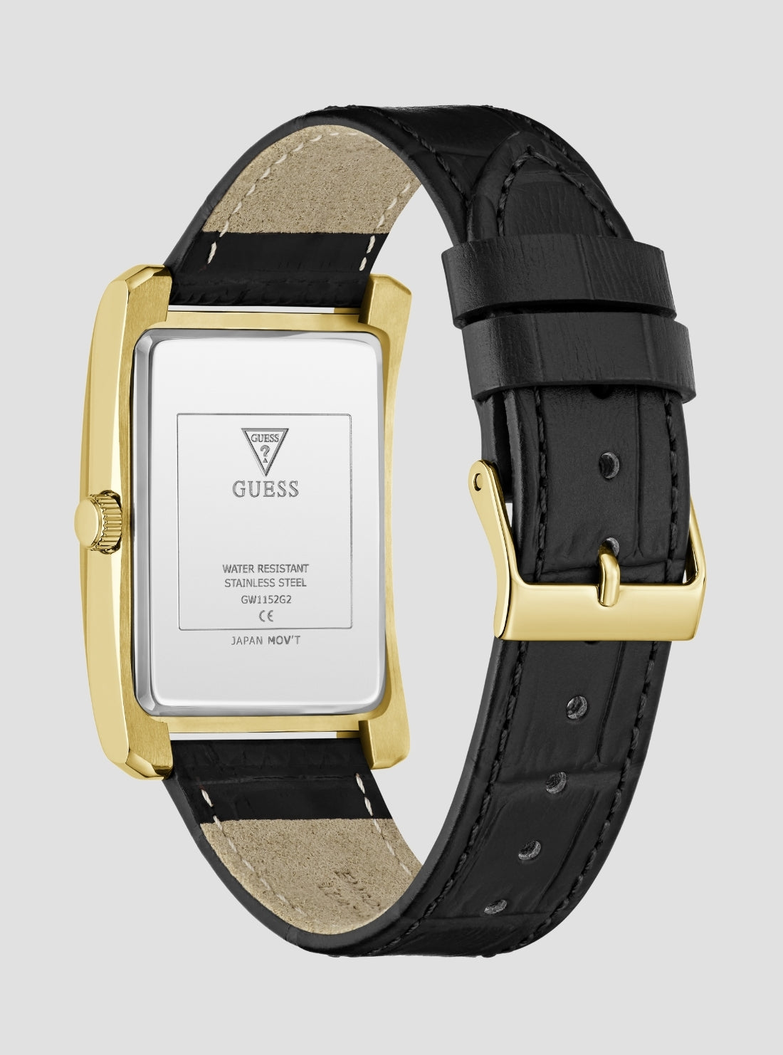 GUESS Accessories Gold Hugh Rectangular Watch GW1152G2 Back View