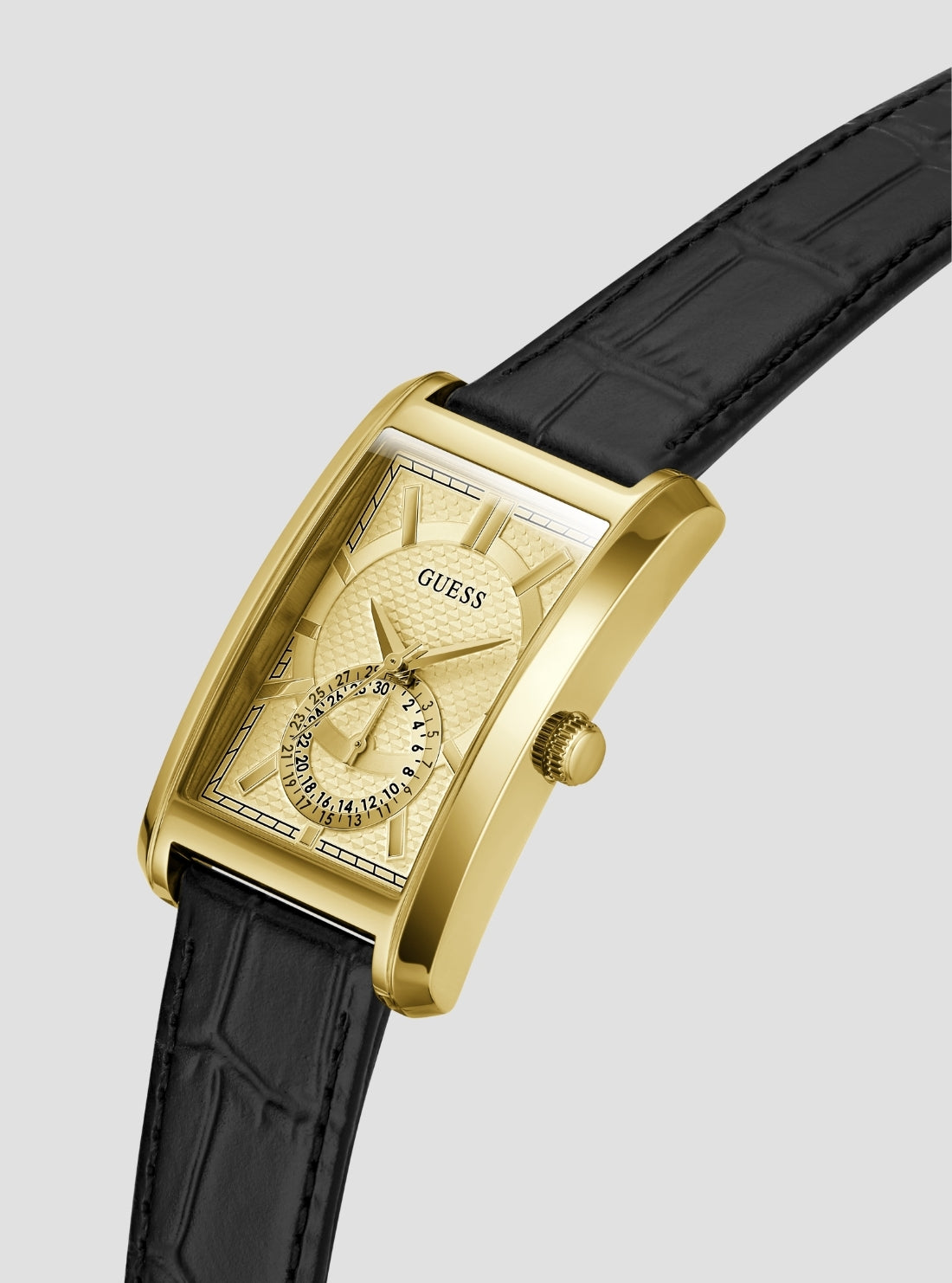 GUESS Accessories Gold Hugh Rectangular Watch GW1152G2 Side View