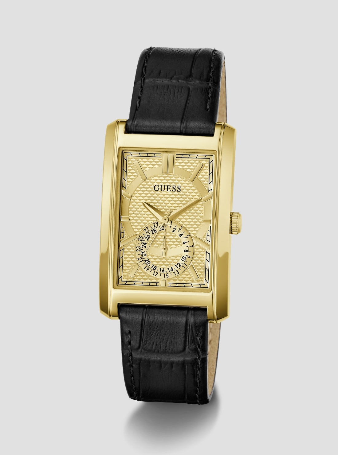 GUESS Accessories Gold Hugh Rectangular Watch GW1152G2 Front Side View