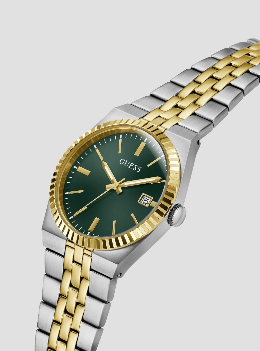 GUESS Accessories Silver Gold Vincent Watch GW1153G4 Side View