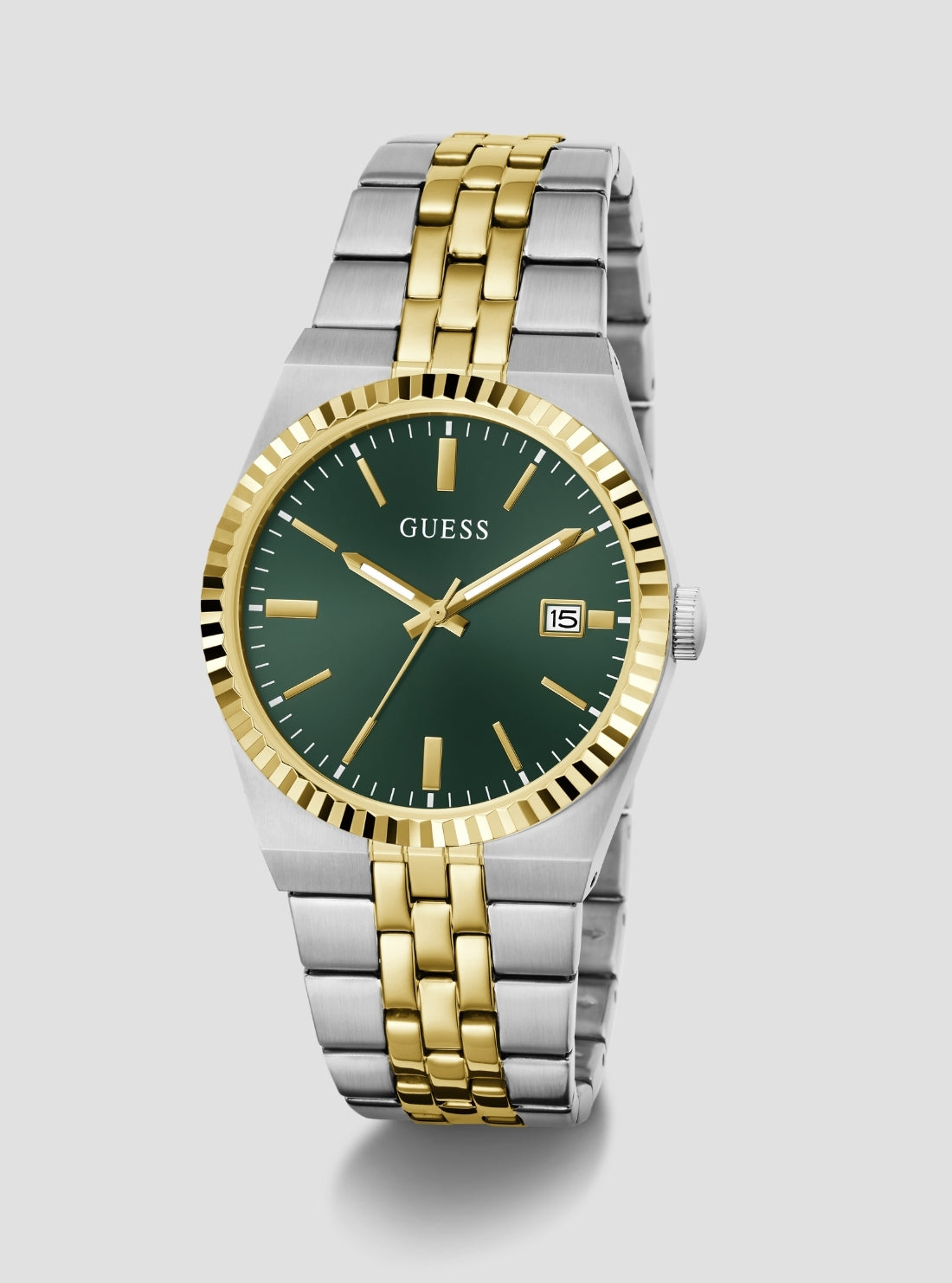GUESS Accessories Silver Gold Vincent Watch GW1153G4 Front Side View