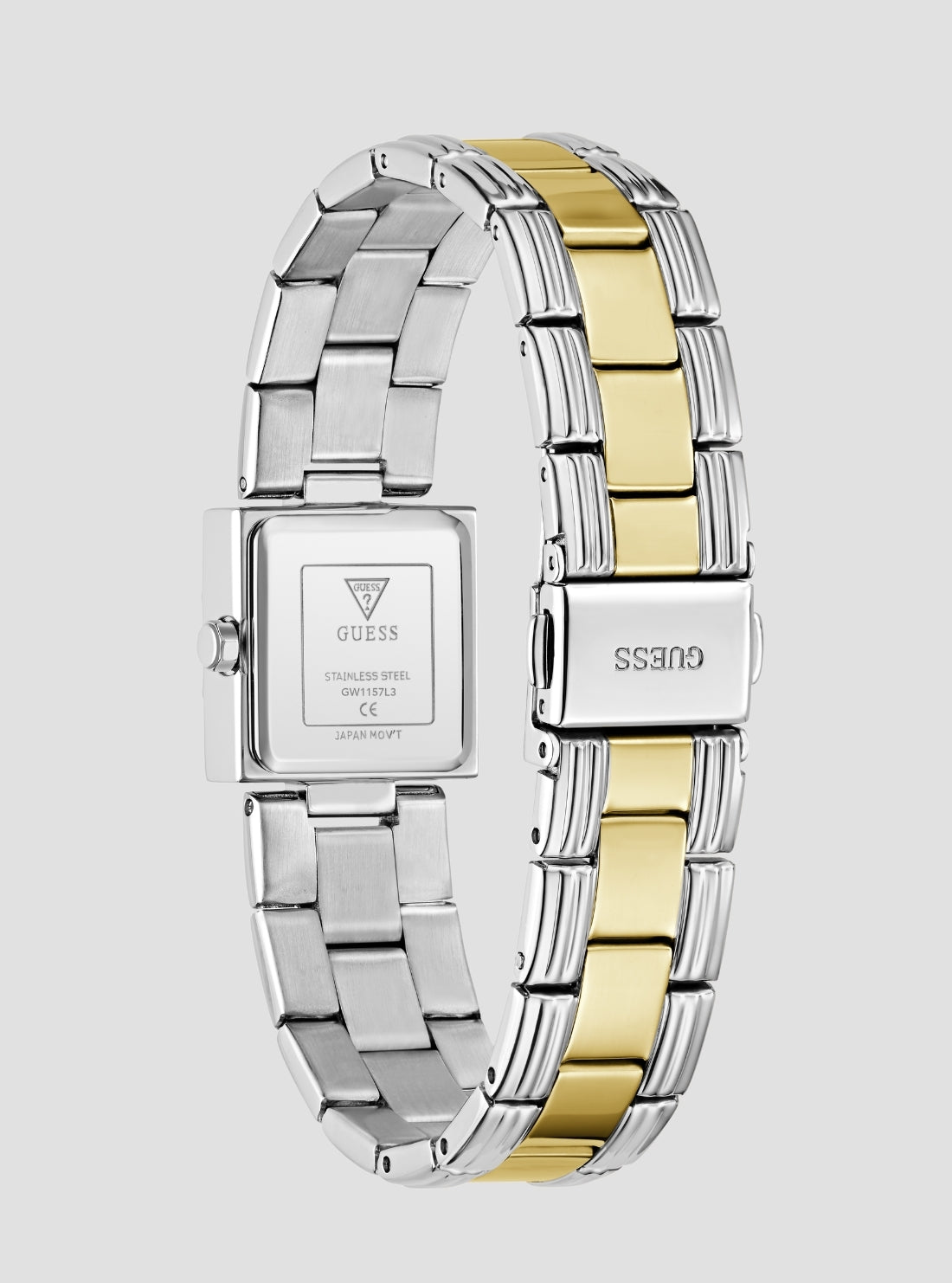 GUESS Accessories Silver Gold Taylor Crystal Watch GW1157L3 Back View