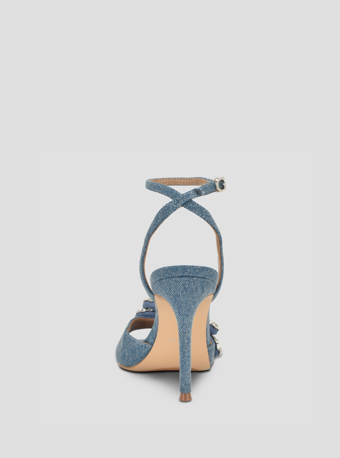 GUESS Footwear Blue Charmin Heeled Sandals CHARMIN3 Back View