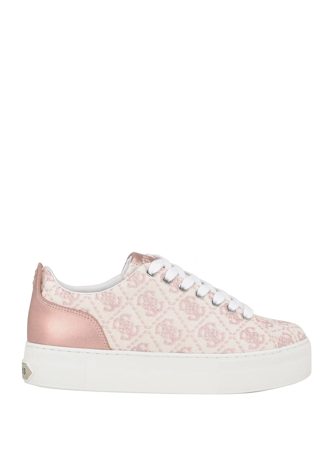 GUESS Pink Logo Low-Top Sneakers side view