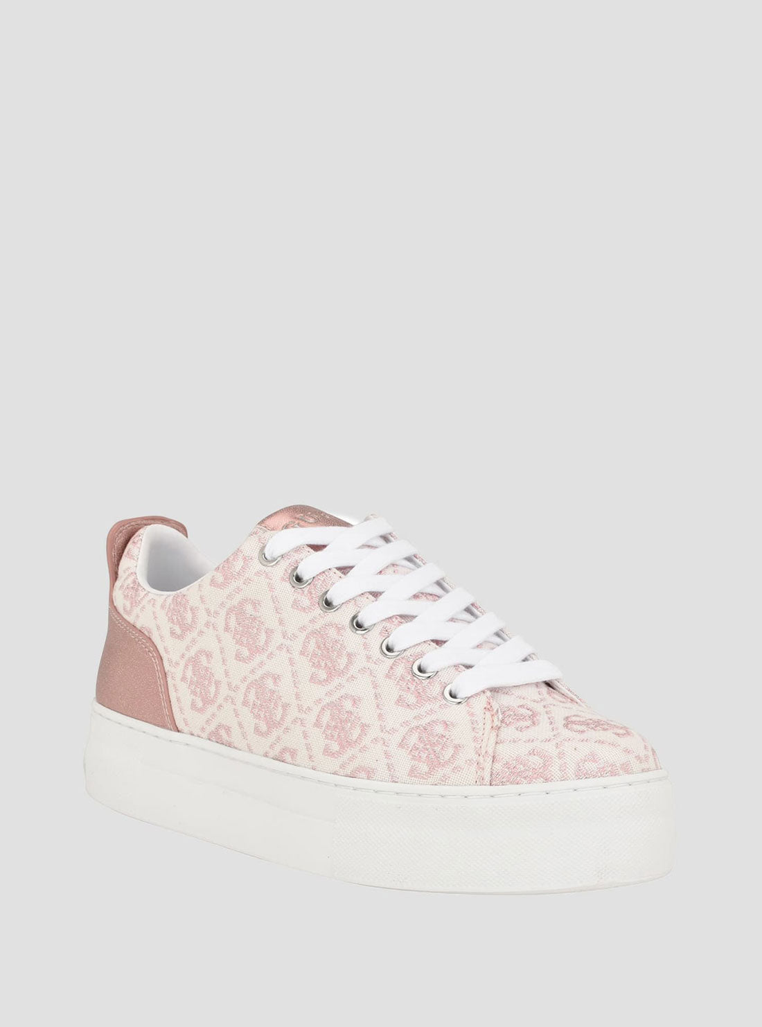 GUESS Pink Logo Low-Top Sneakers front view