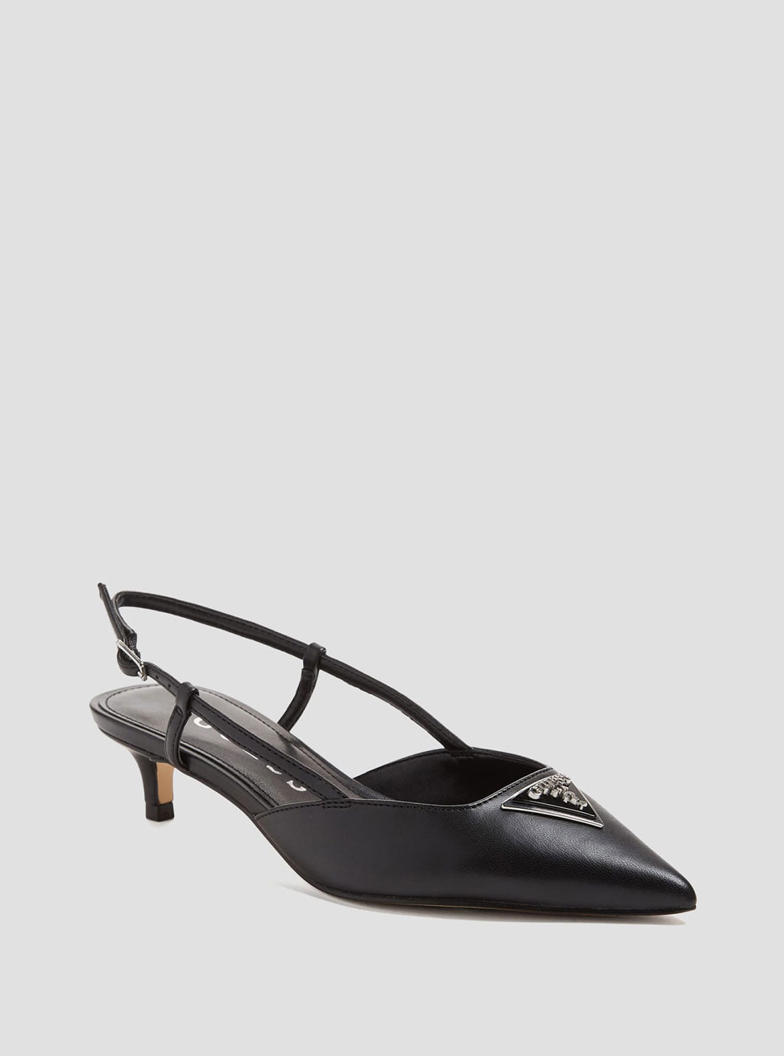 GUESS Black Jesson Sling Back Kitten Heels front view