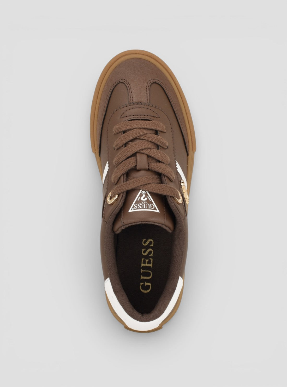 GUESS Mens Brown Loui Sneakers LOUI Top View