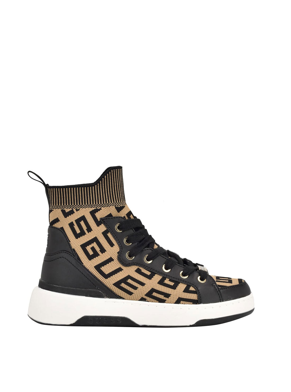 GUESS Black Brown Mannen High Top Sneakers side view
