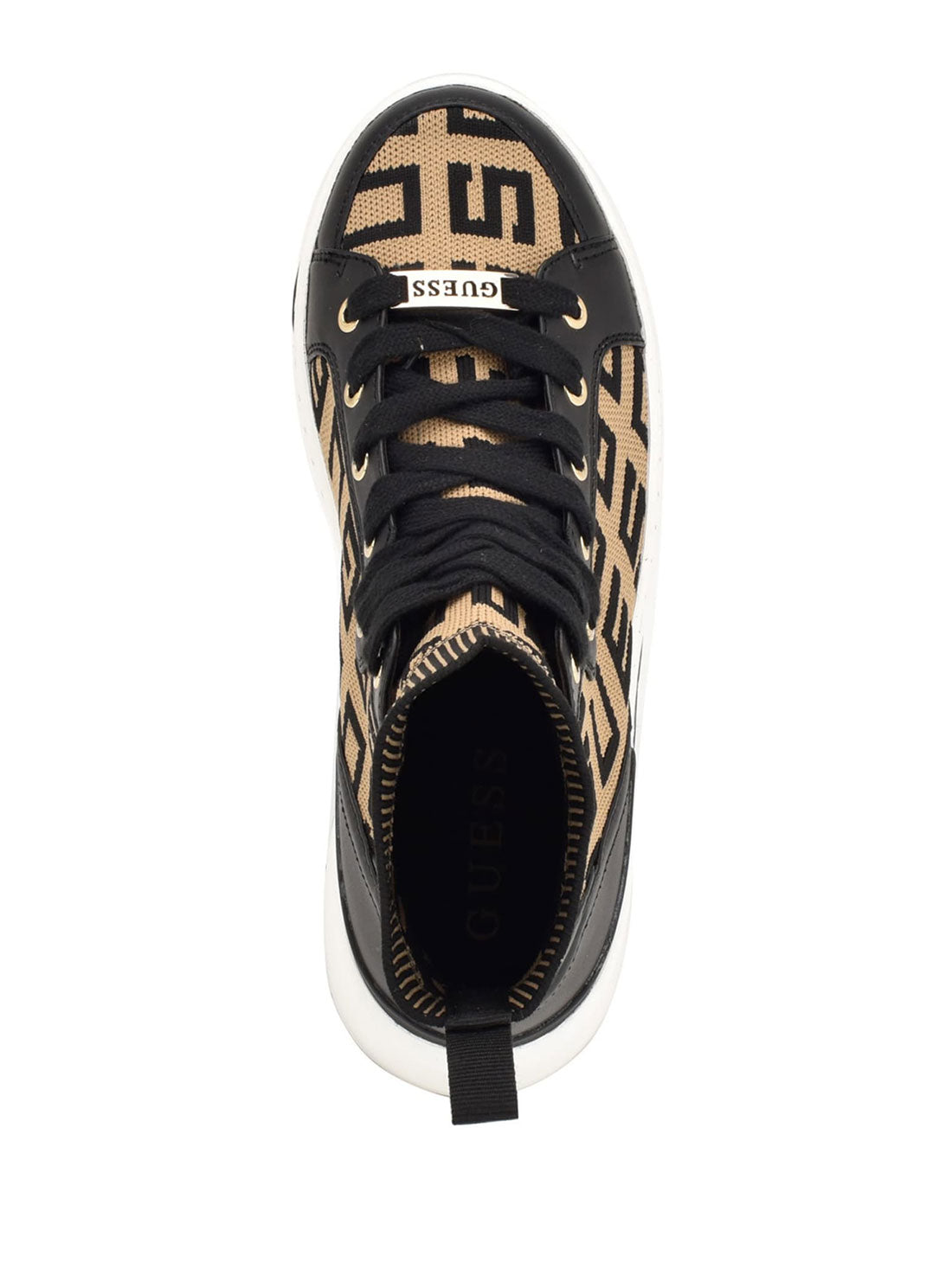 GUESS Black Brown Mannen High Top Sneakers top view