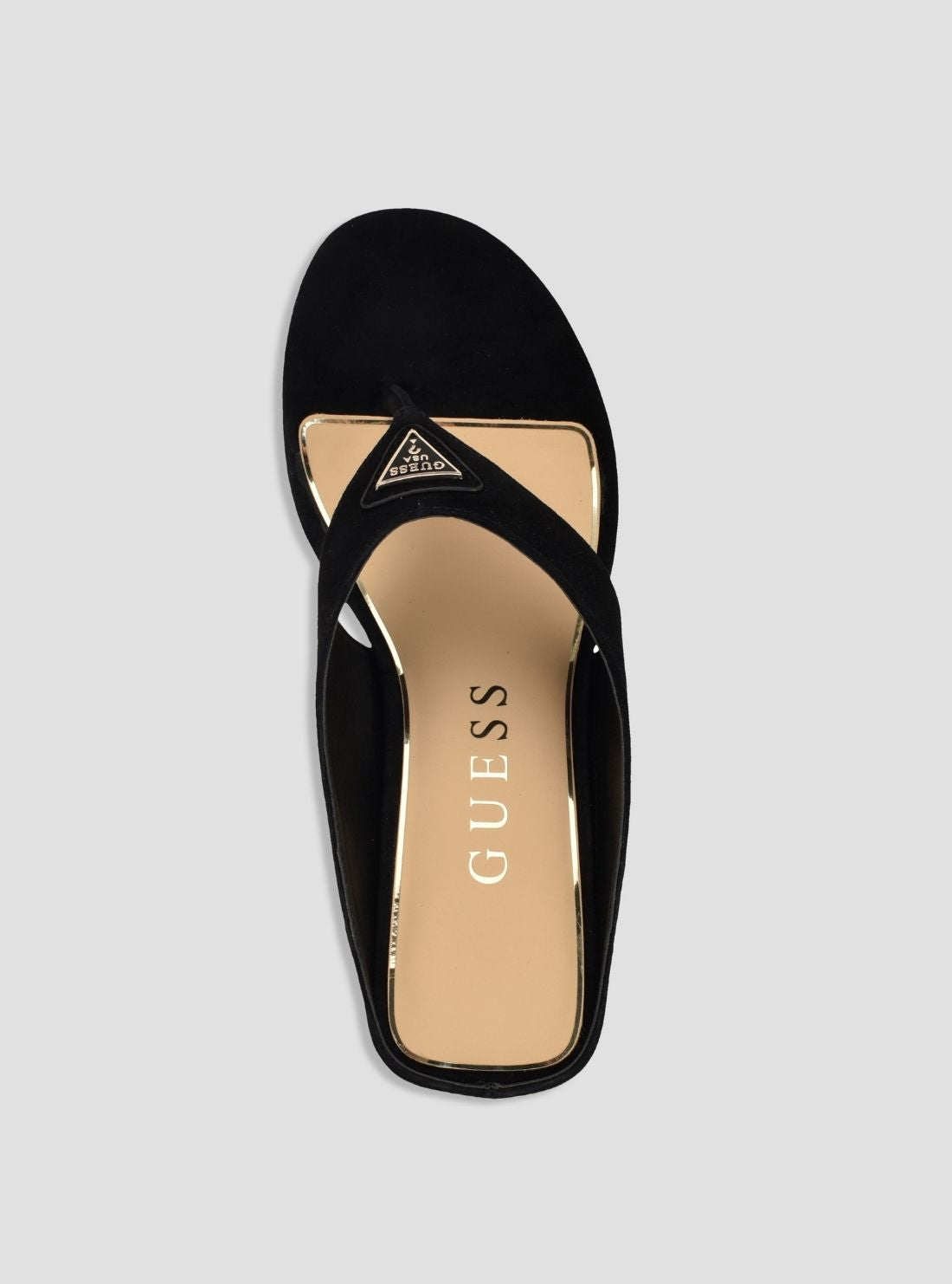 GUESS Footwear Black Marchon Wedge Sandals MARCHON Top View