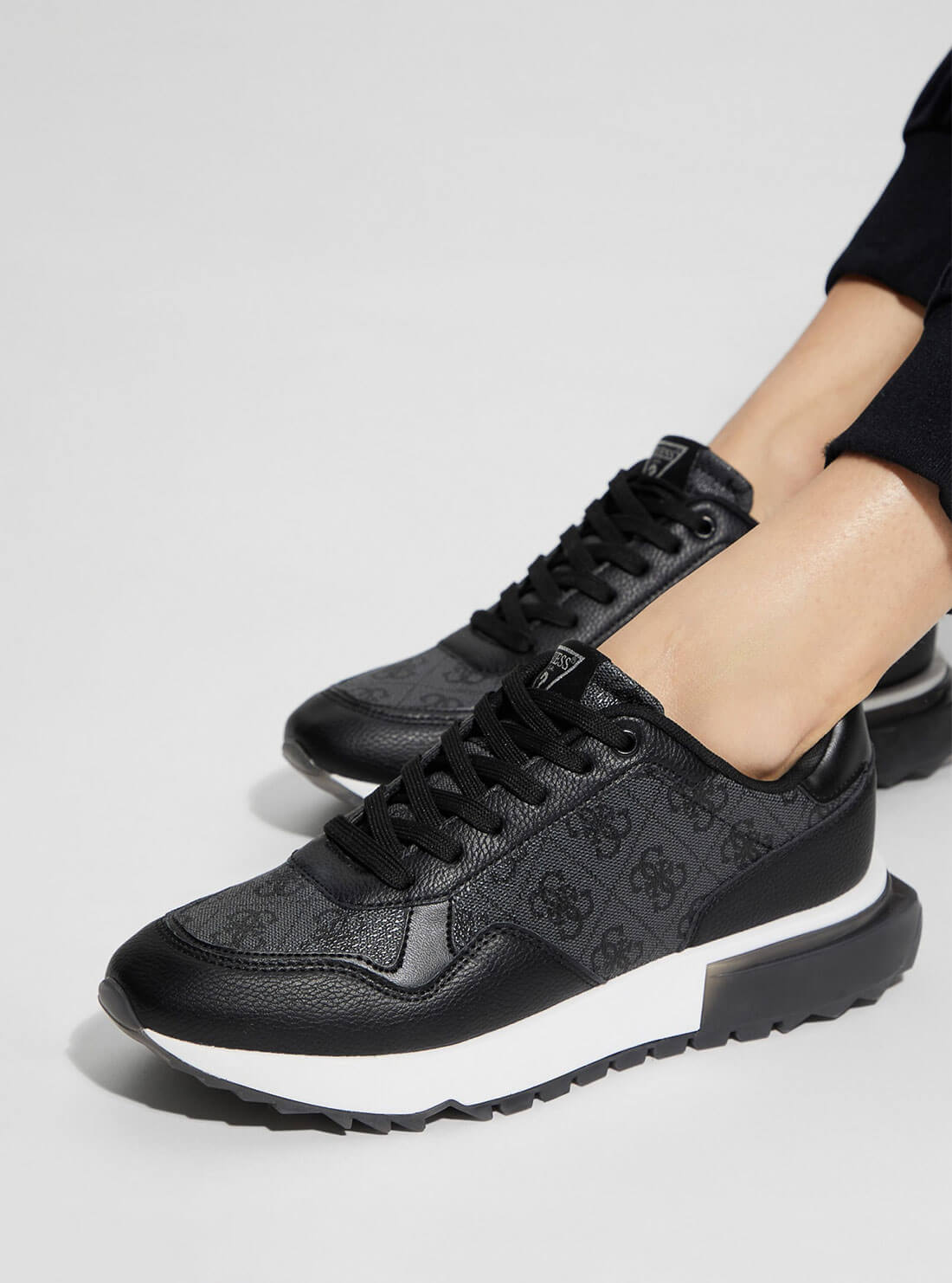 Black Melany Sneakers | GUESS Women's Shoes | model view