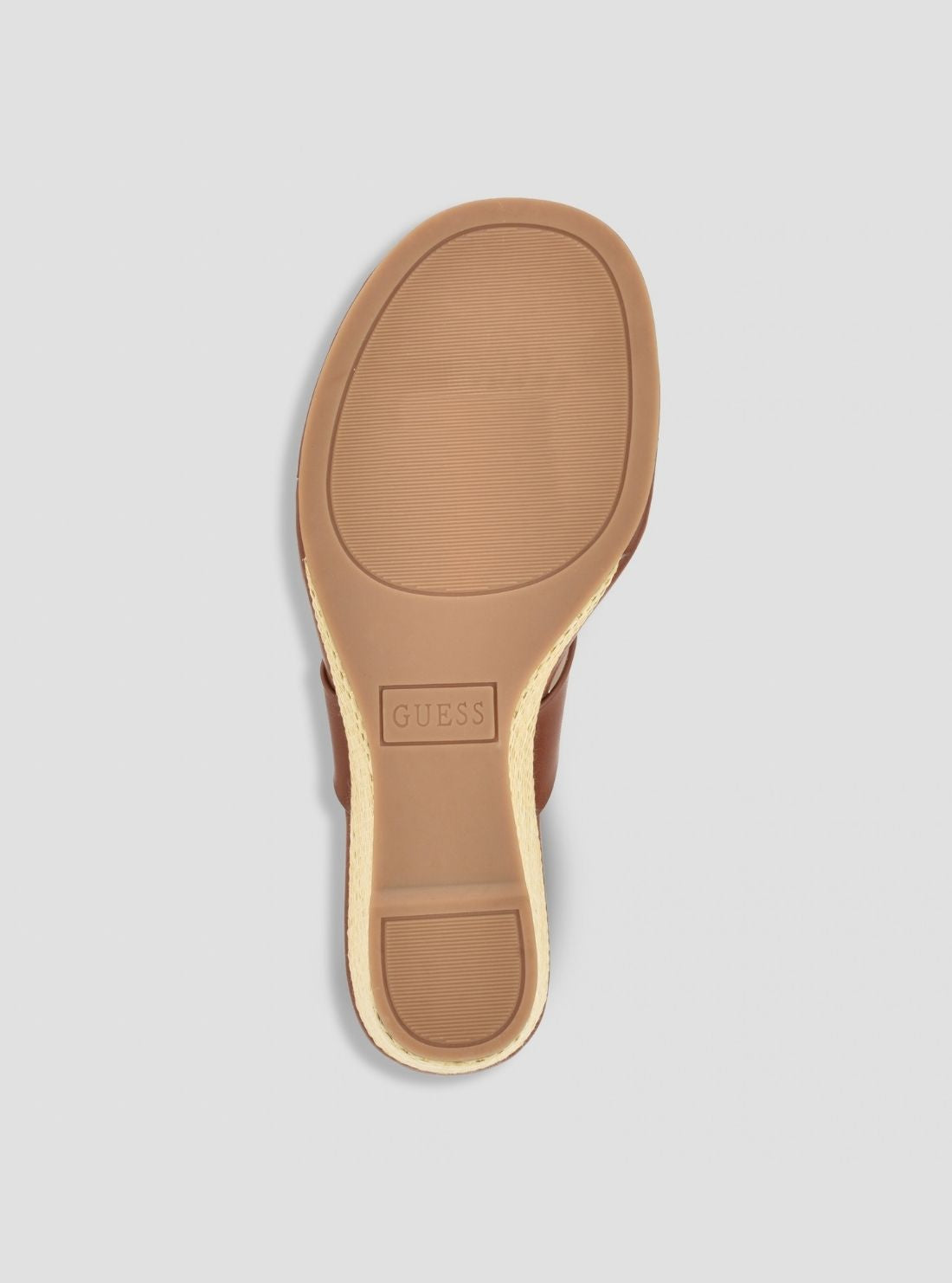 GUESS Footwear Medium Brown Milda Wedge Sandals MILDA Bottom View