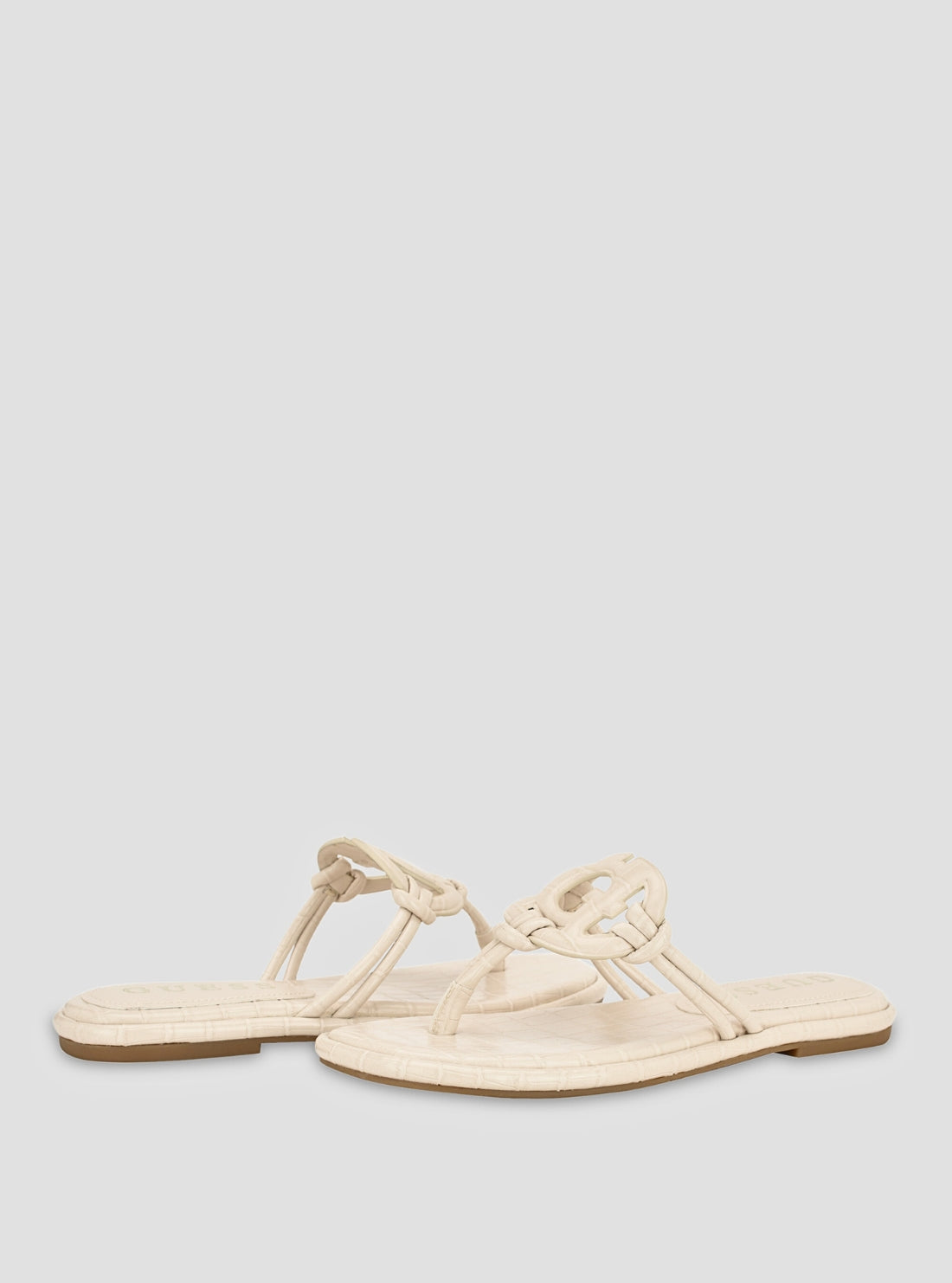 GUESS Footwear Ivory Saime Sandals SAIME Front Side View