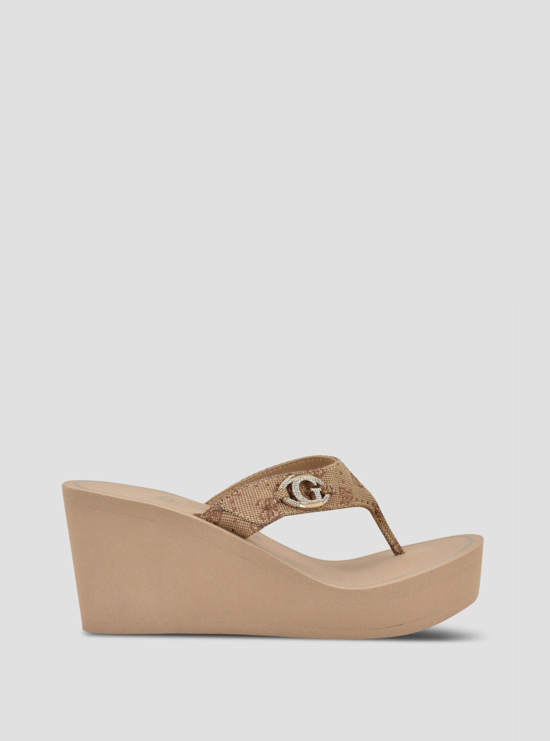 GUESS Footwear Beige Shai Wedge Sandals SHAI Side View