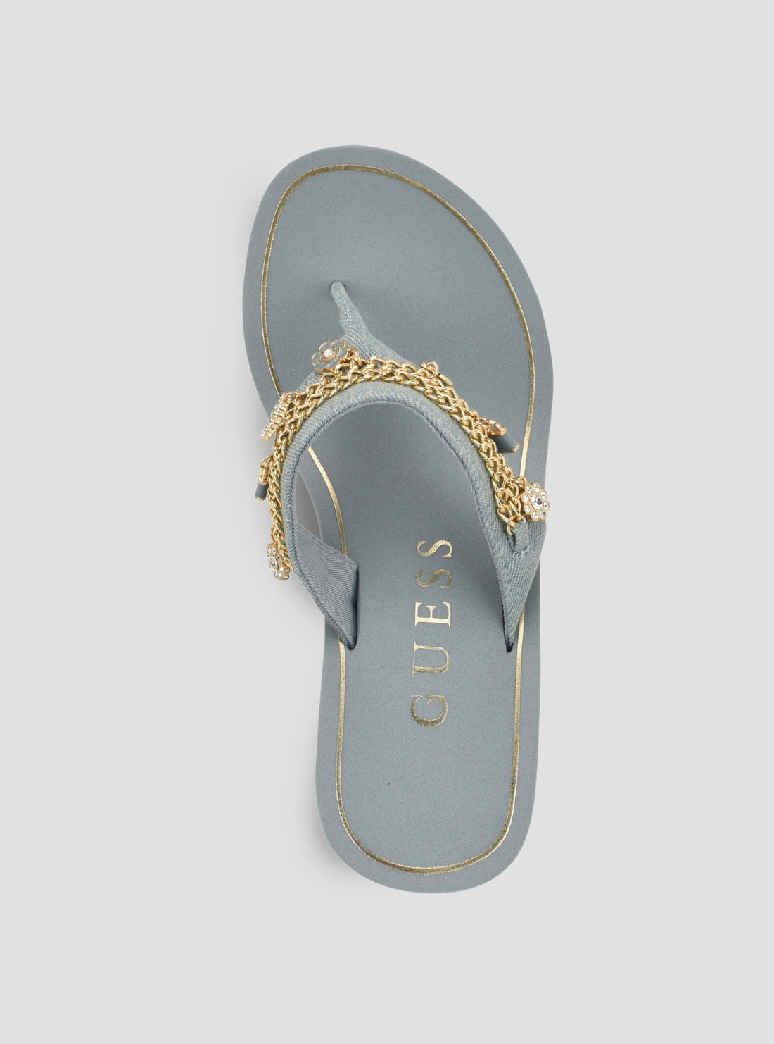 GUESS Footwear Blue Sutton Wedge Sandals SUTTON2 Top View