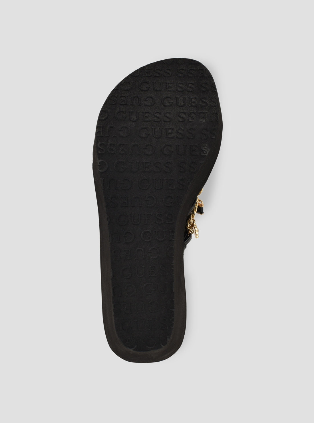 GUESS Footwear Black Sutton Wedge Sandal SUTTON Bottom View