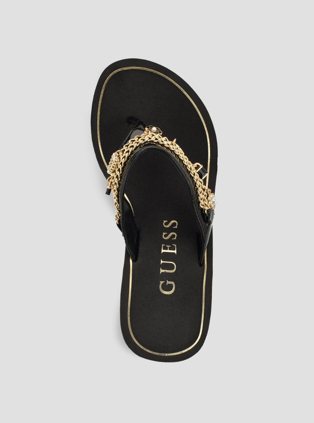 GUESS Footwear Black Sutton Wedge Sandal SUTTON Top View