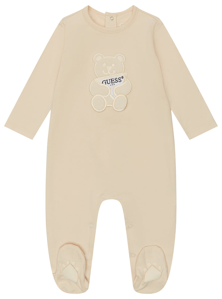 Beige Stretch Jersey Overall (0-12m)