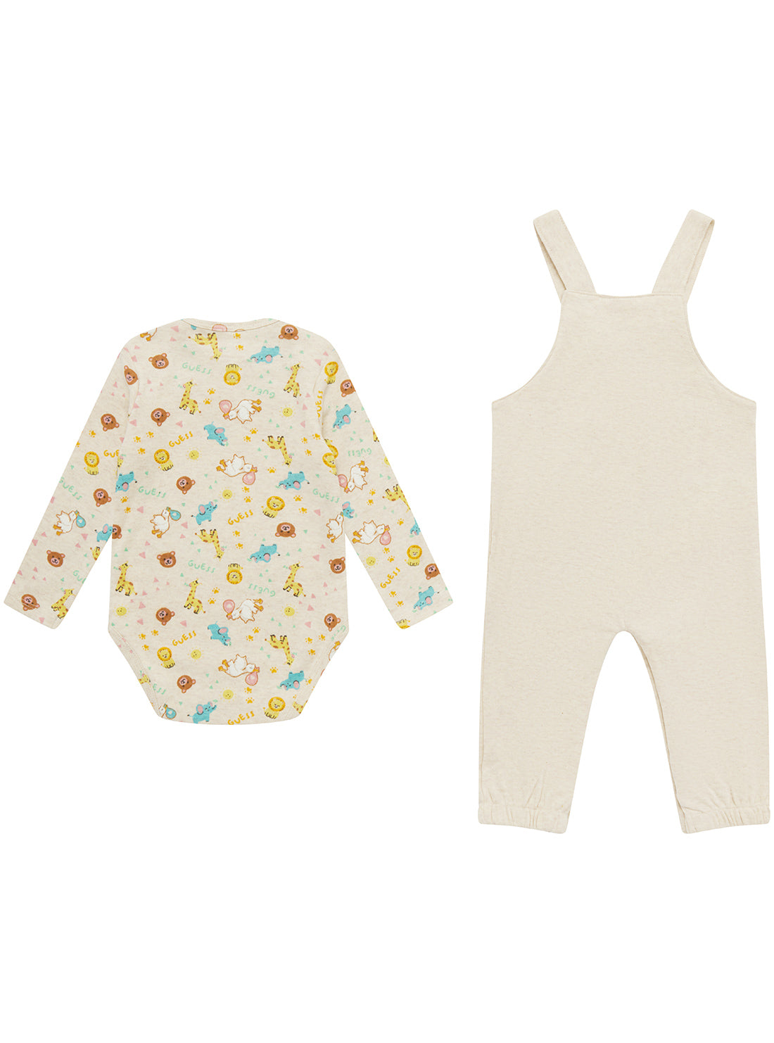 Beige Overall and Bodysuit Set (0-12M)