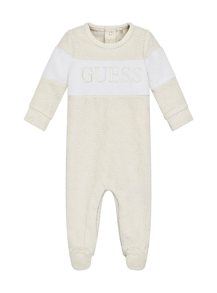 GUESS Kids Light Grey Multi Chenille Overall (0-9m) H5BW21KAVN4 Front View