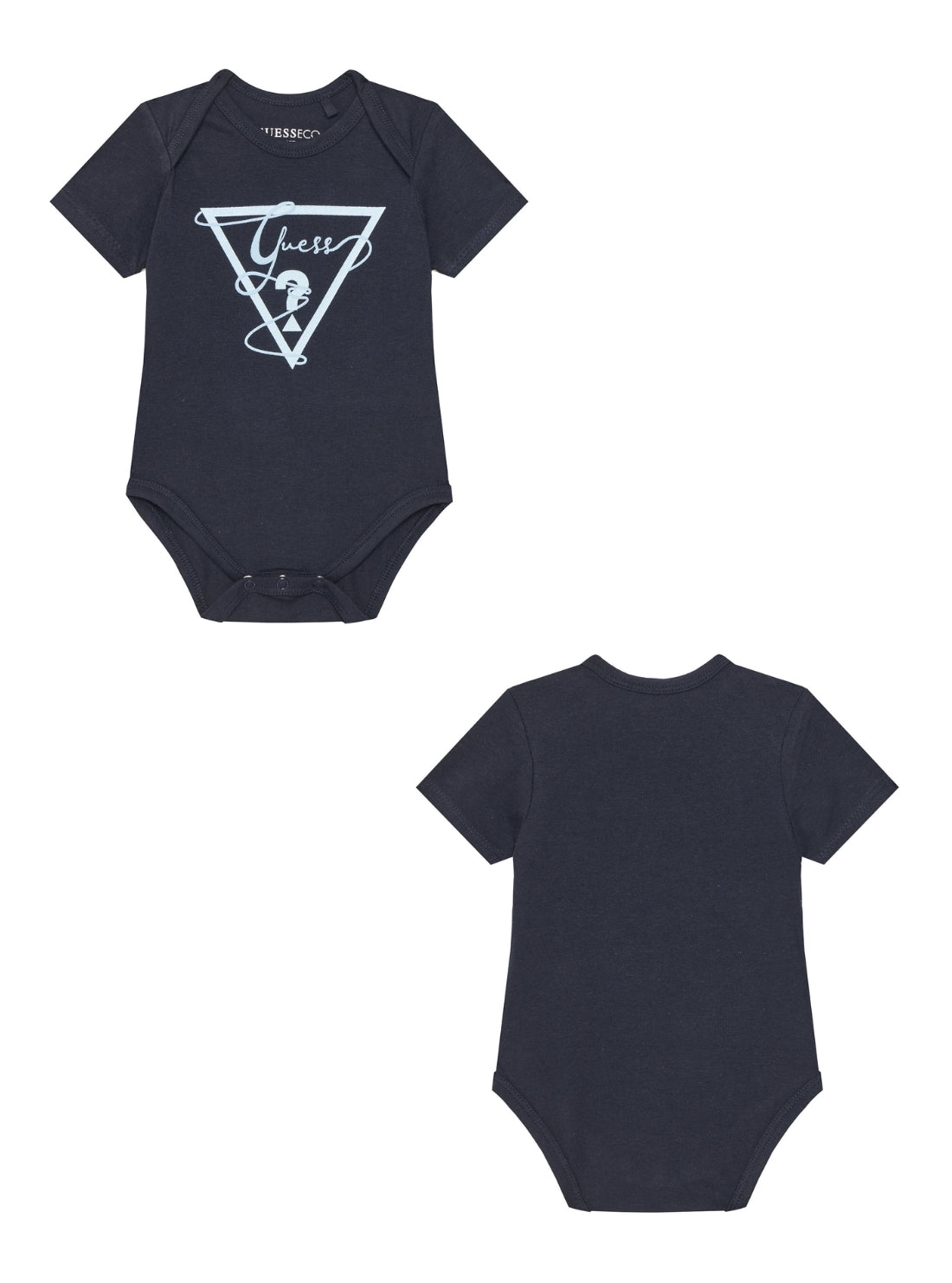 GUESS Baby Blue 5-Piece Bodysuit and Short Set (0-12m) H5GW03K6YW1 Front View_2