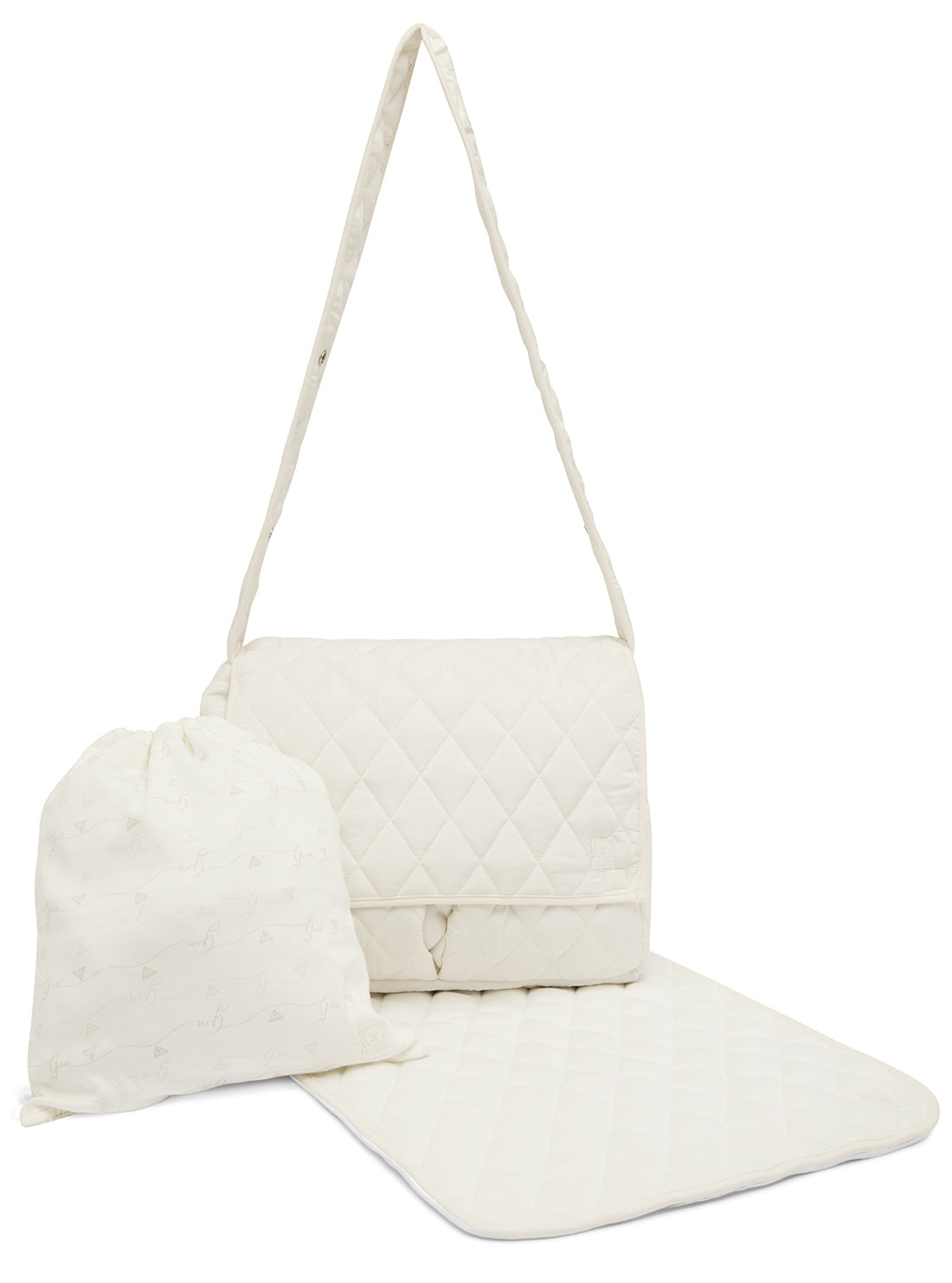 GUESS Accessories Beige Baby Changing Bag with Changing Mat Front View