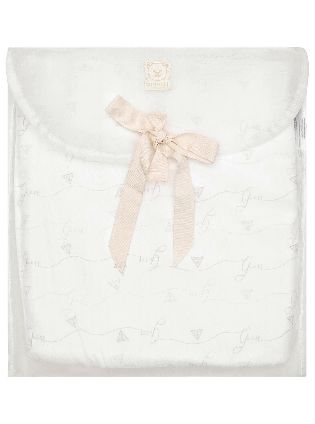 GUESS Accessories Beige Allover Interlock Baby Blanket H5GW19KA6W1 Front View