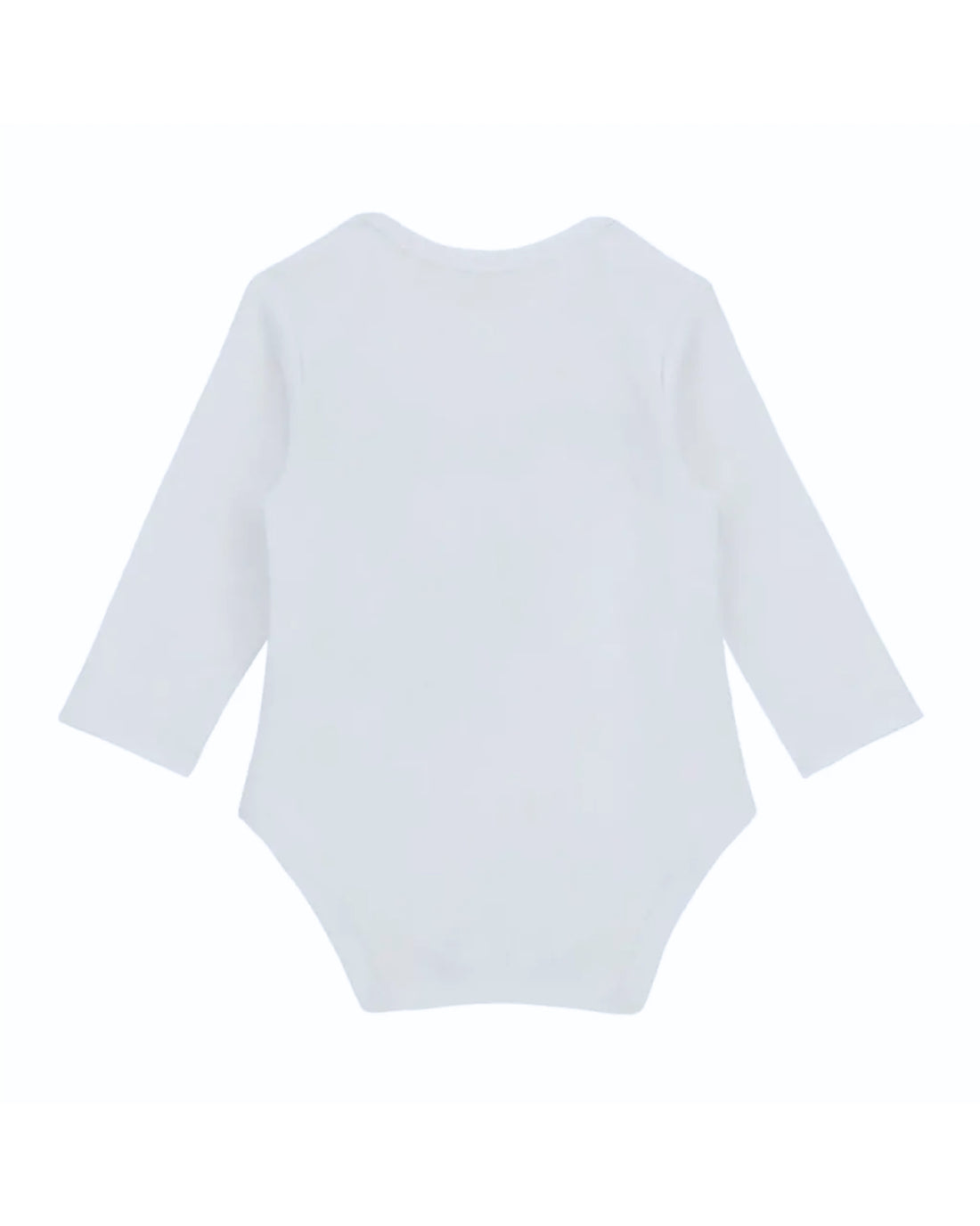 White Cotton Logo Long Sleeve Bodysuit (0-12m)