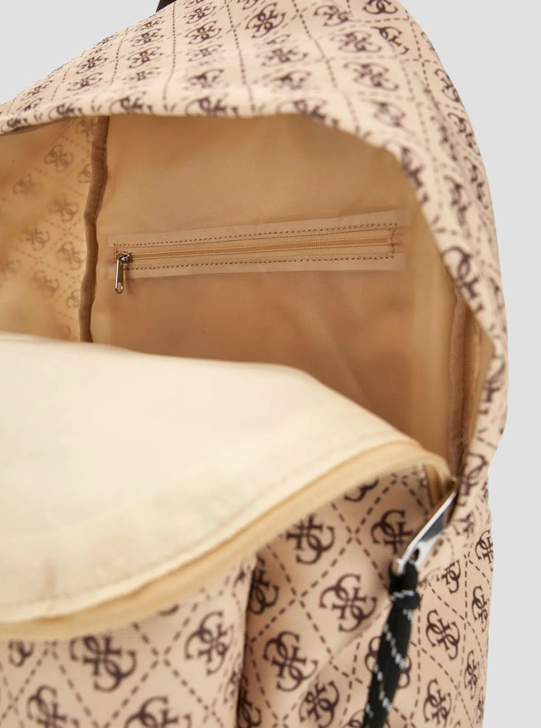 GUESS Kids Beige Blanco 4G Logo Backpack H5YZ00WGCS0 Inside View
