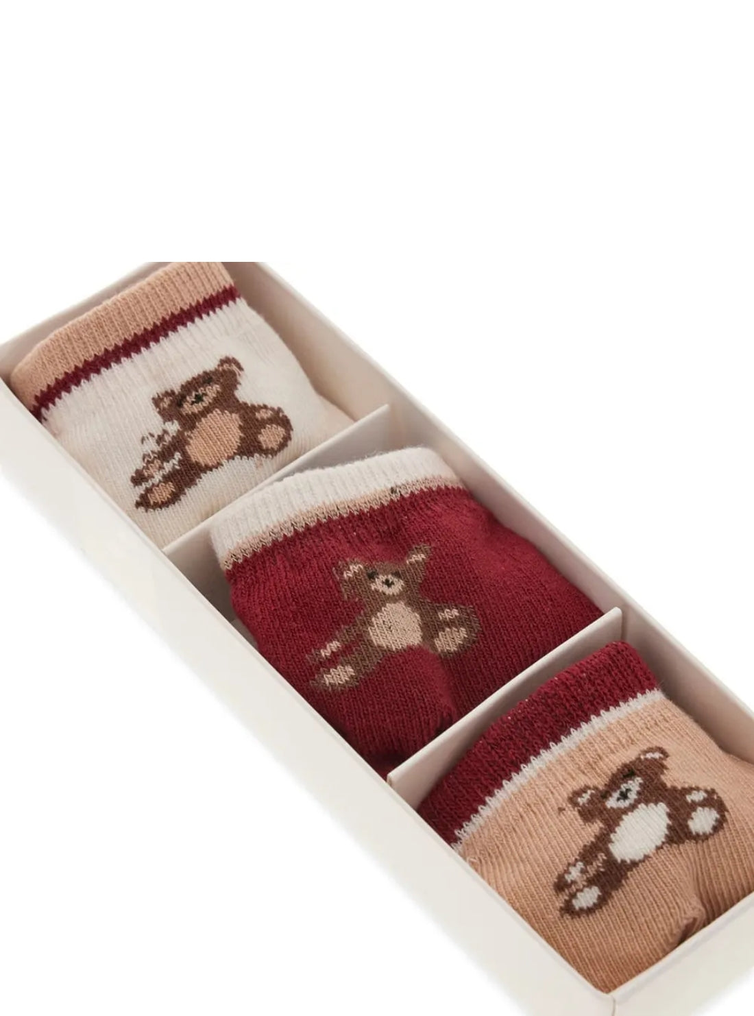 GUESS Kids Multi Teddy Bear Socks 3-Pack (0-9m) H6BZ06Z1554 Detail View