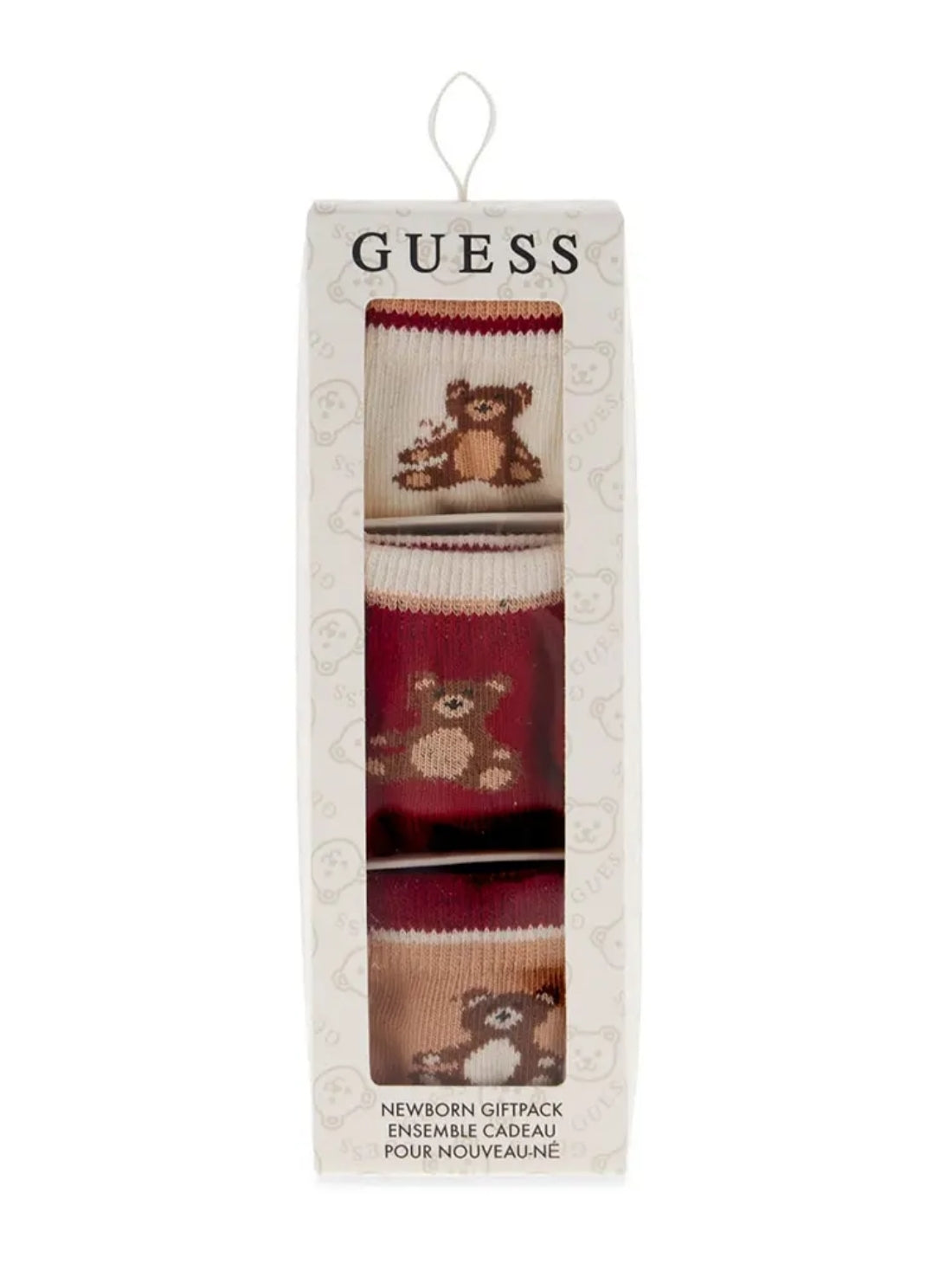 GUESS Kids Multi Teddy Bear Socks 3-Pack (0-9m) H6BZ06Z1554 Packaging View