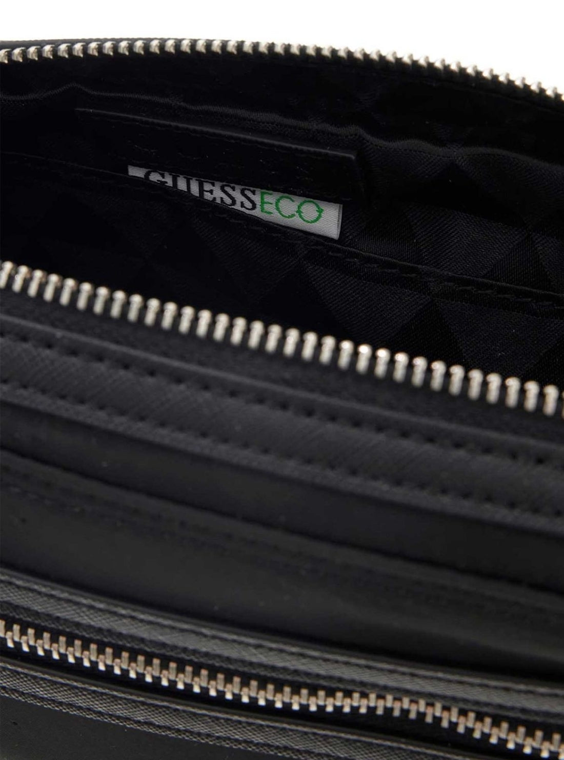 GUESS Mens Black Berlin Small Camera Bag HMBENYP6250 Inside View