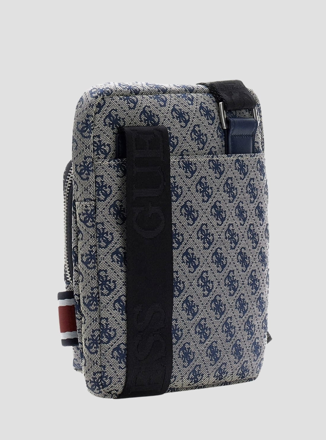 GUESS Mens Sand Blue Boston Logo Flat Crossbody Bag HMBOSTP6123 Back View