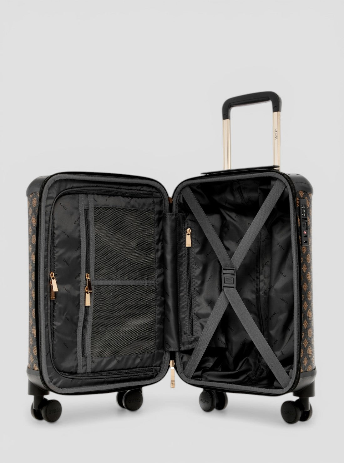 GUESS Accessories Brown Logo Wilder 45cm Suitcase HP7452983 Inside View