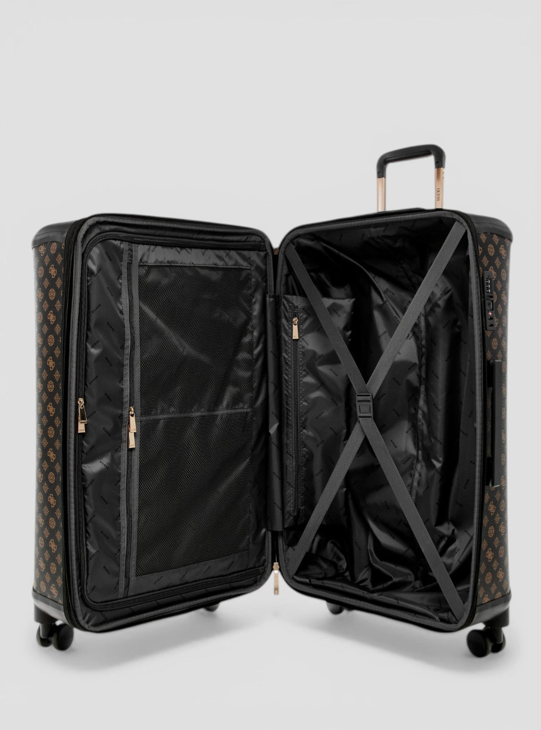 GUESS Accessories Brown Logo Wilder 71cm Suitcase HP7452988 Inside View