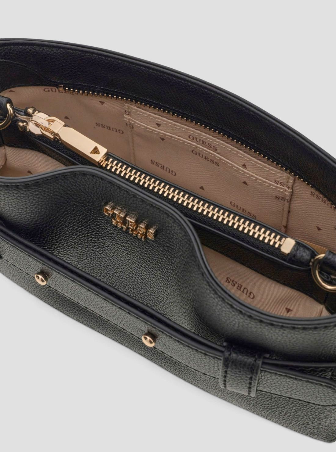 GUESS Womens Black Angie Crossbody Bag BG261612 Detail View1