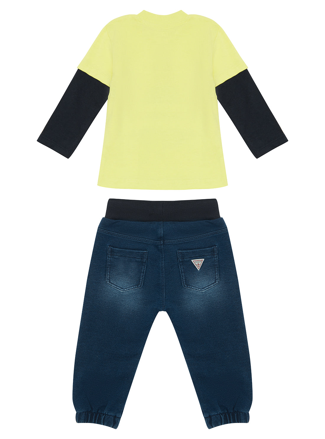 Yellow Knit & Denim Pant Set (0-12M)