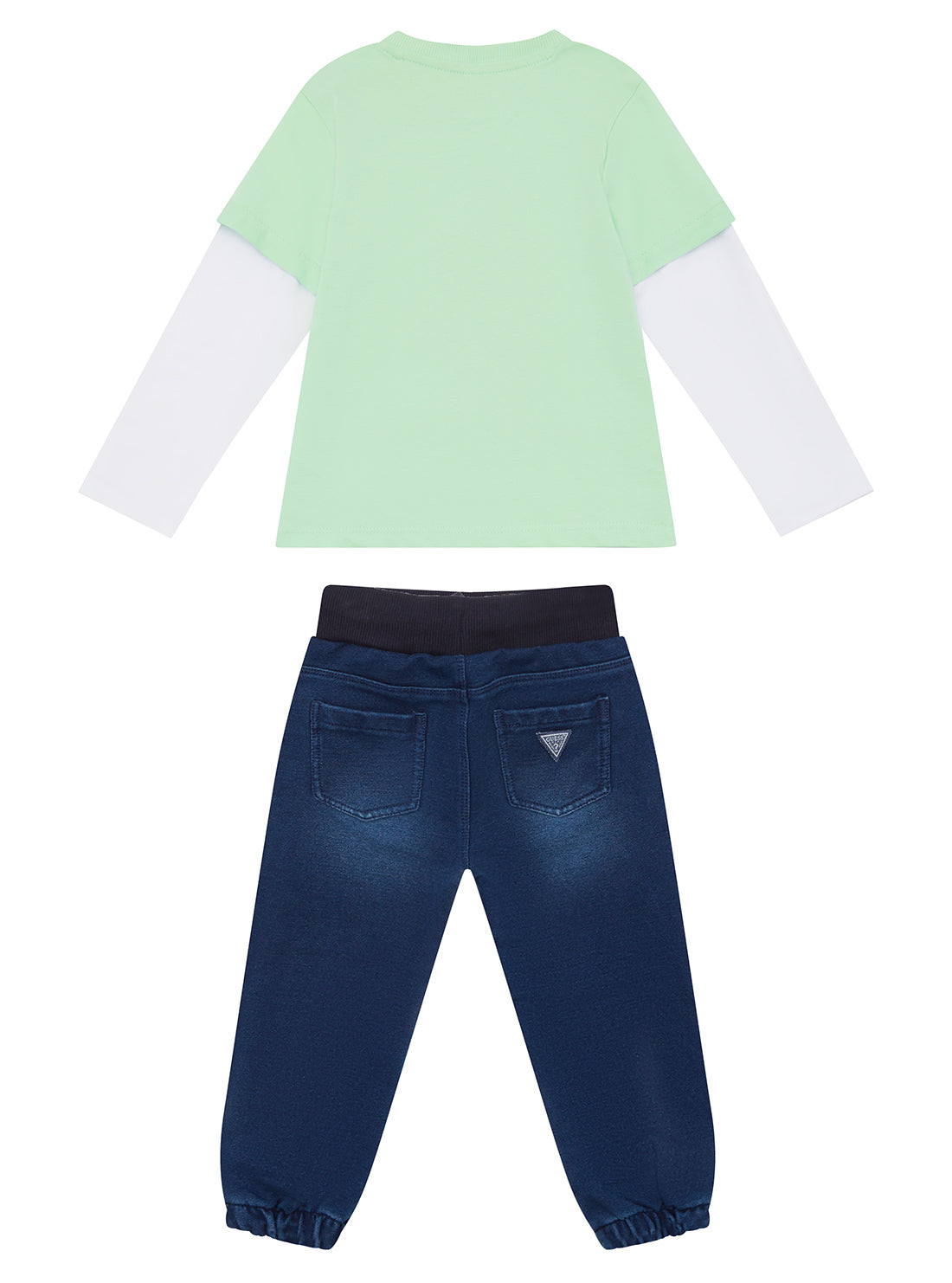 Green Denim T-Shirt and Denim Pant Set (0-18m)