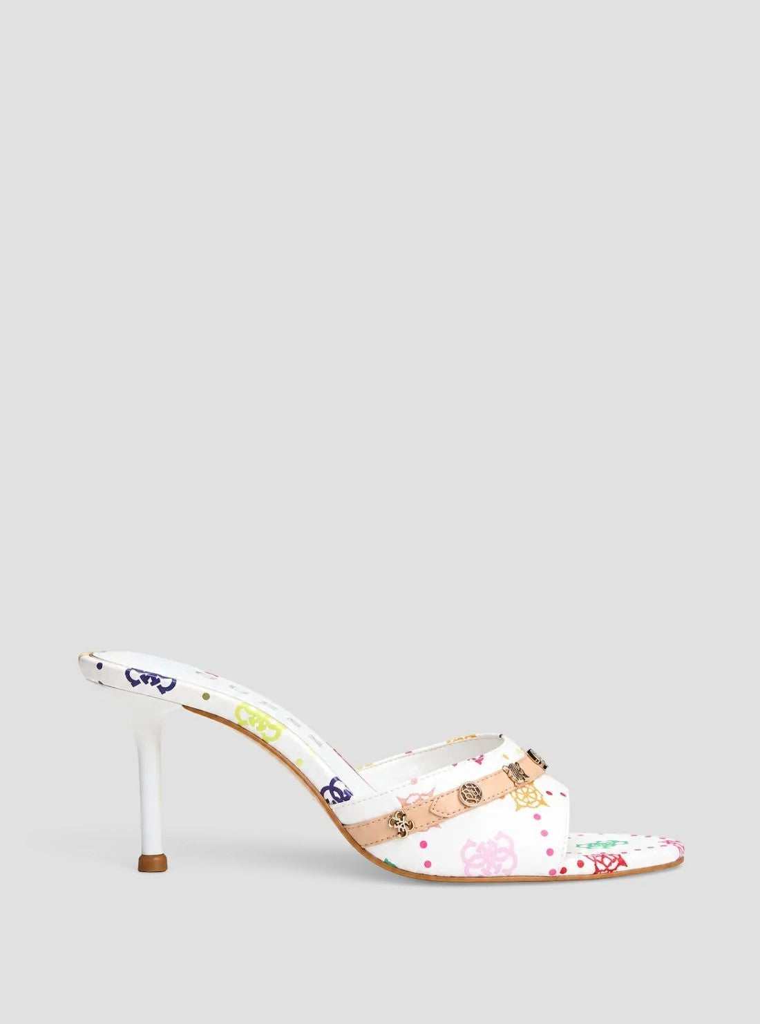 GUESS Footwear White Logo Iory Heeled Sandals IORY Side View3