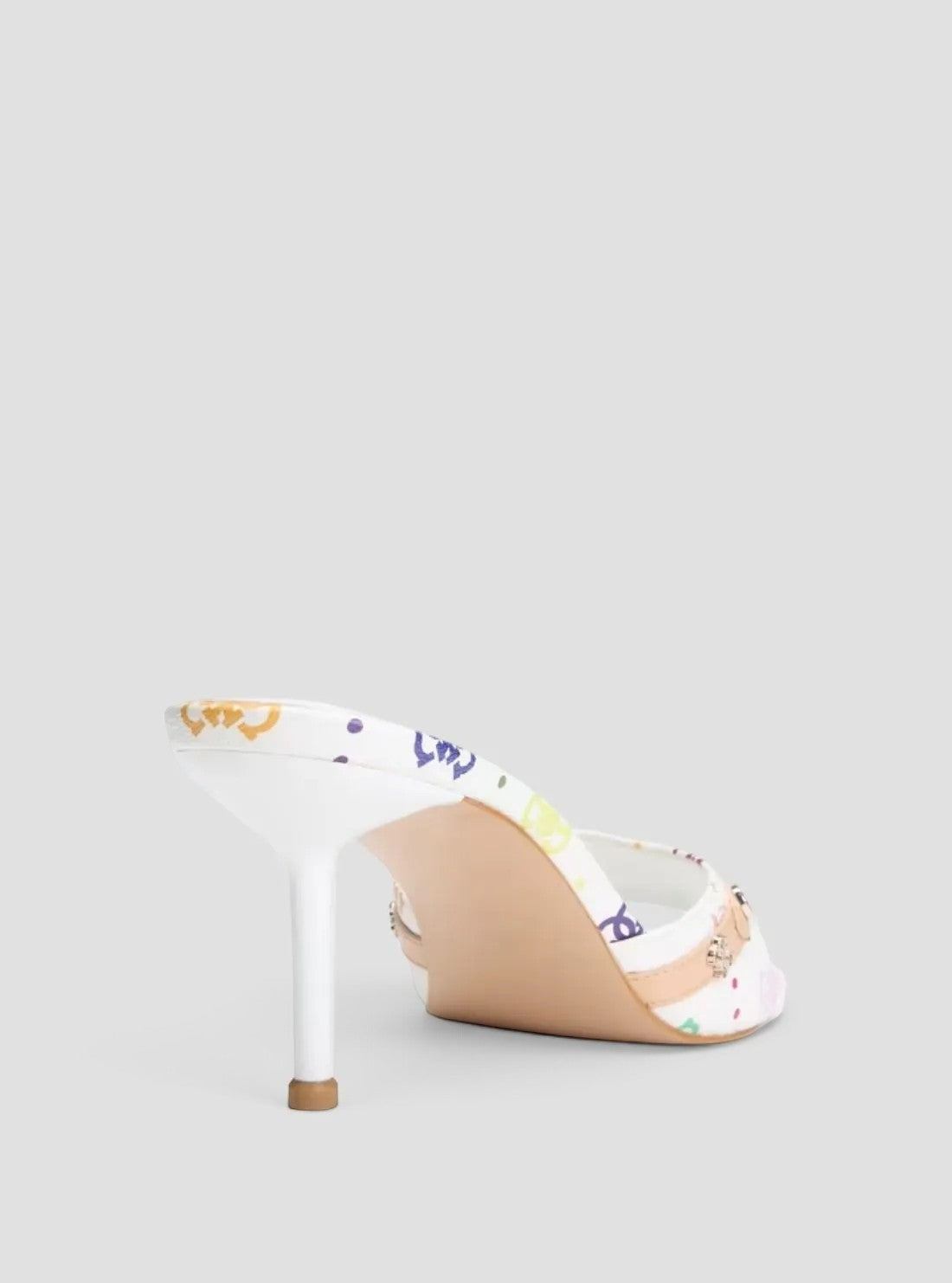 GUESS Footwear White Logo Iory Heeled Sandals IORY Back View