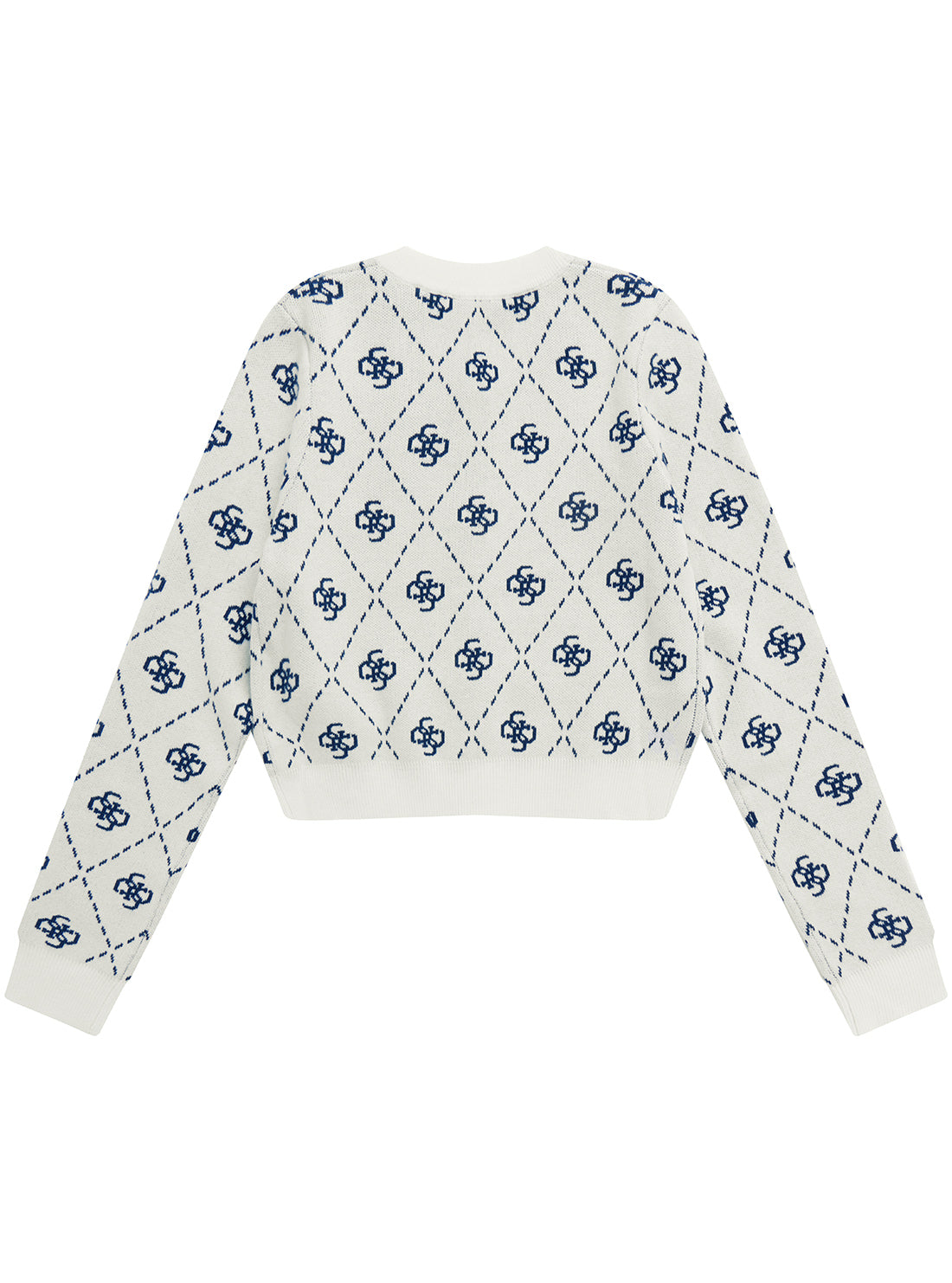 Blue White Long Sleeve Knit Cardigan (7-16)