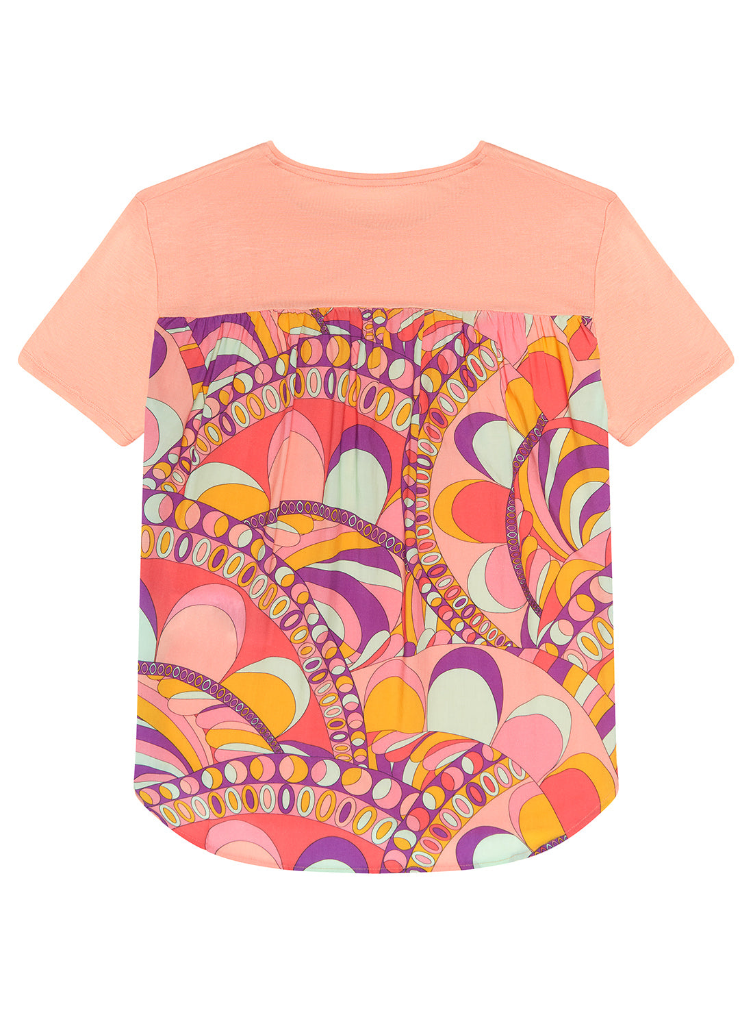 Women's Peach Circle Print T-Shirt (7-16) back view