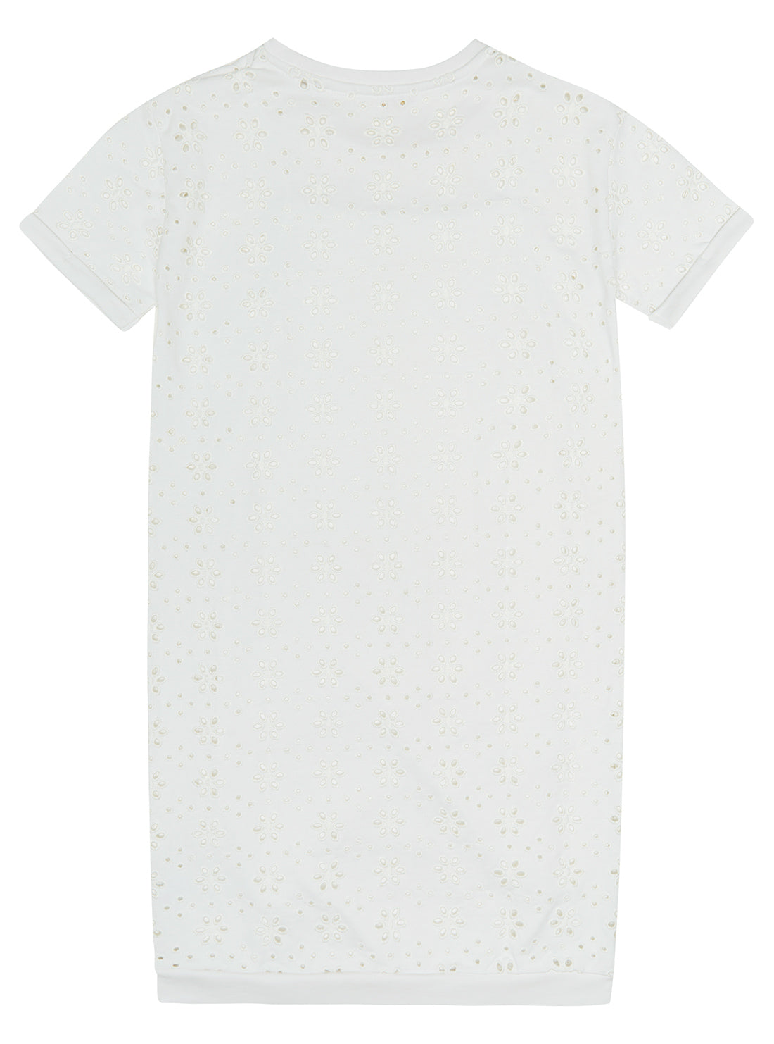 White Sangallo Terry Dress (7-16) | GUESS Kids | Back view