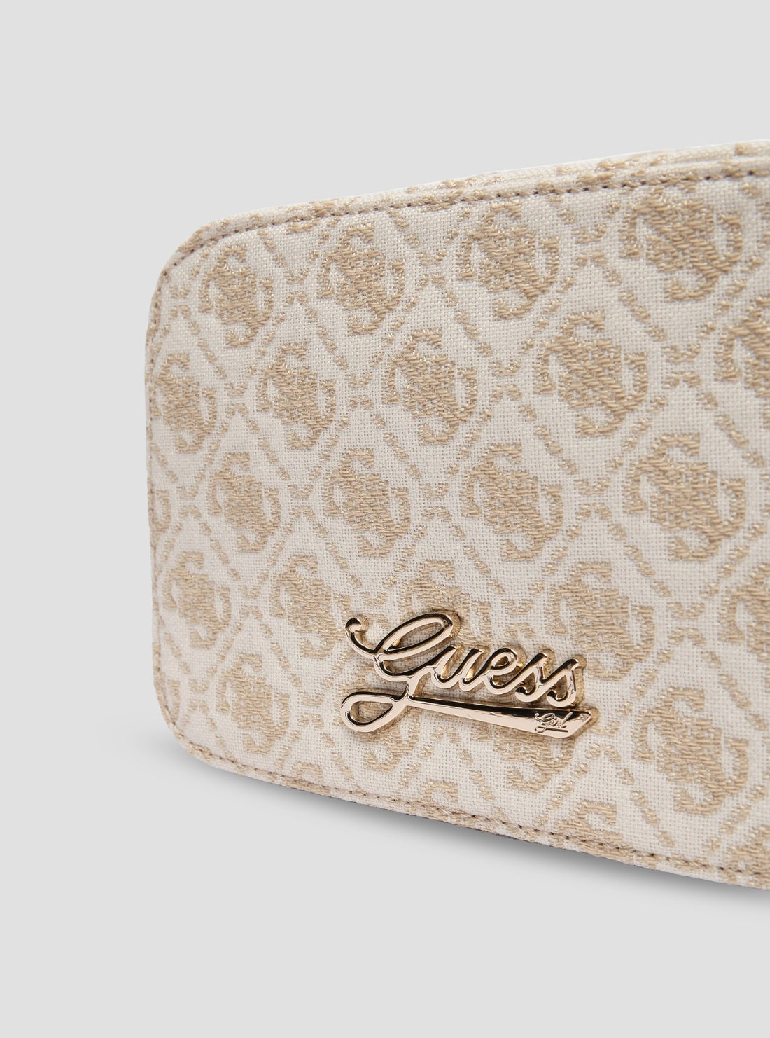 GUESS Kids Beige Logo Jacquard Camera Bag J5BZ30WFV20 Detail View