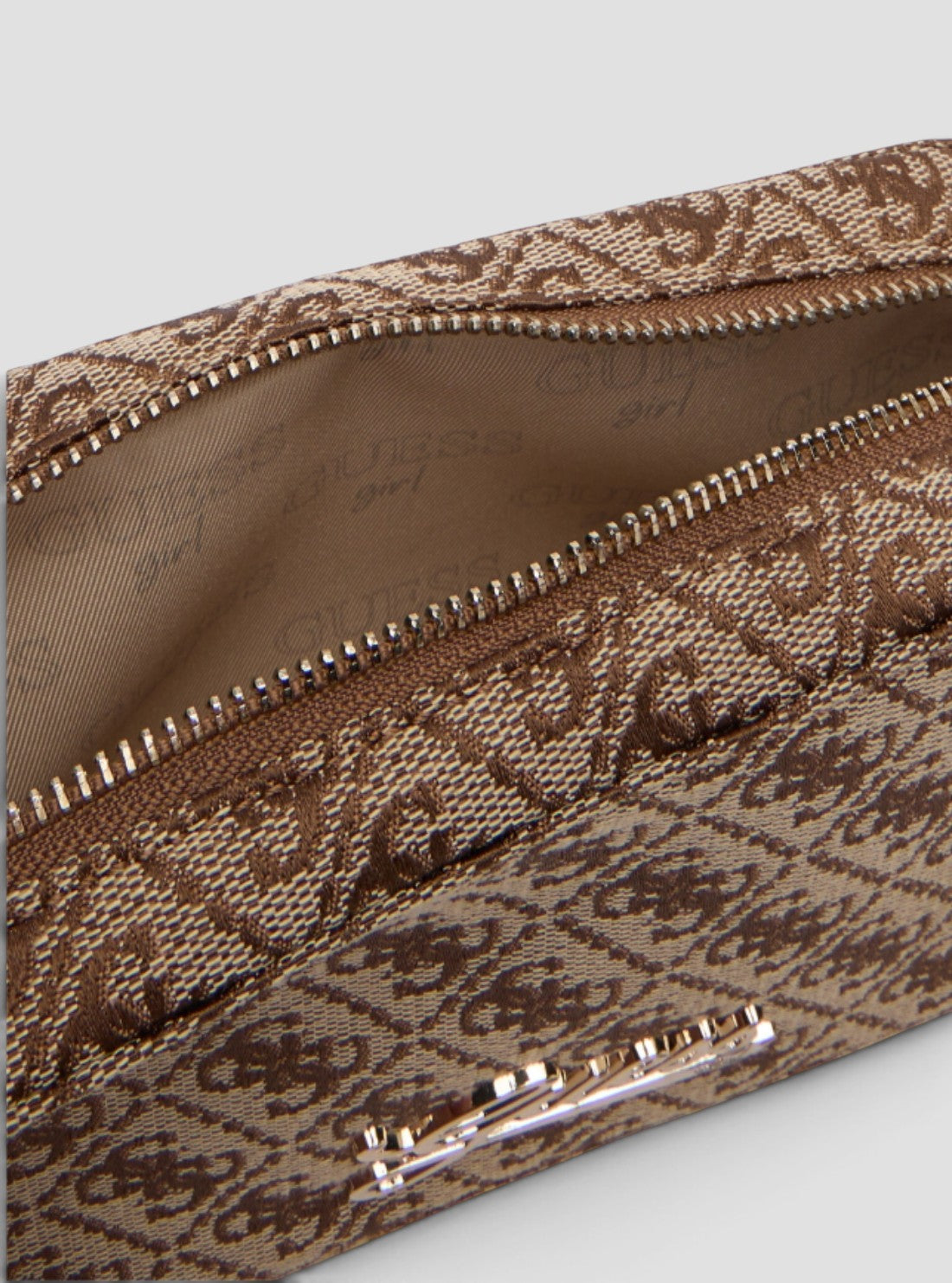 GUESS Kids Beige Blanco Logo Jacquard Camera Bag J5BZ30WFV20 Inside View